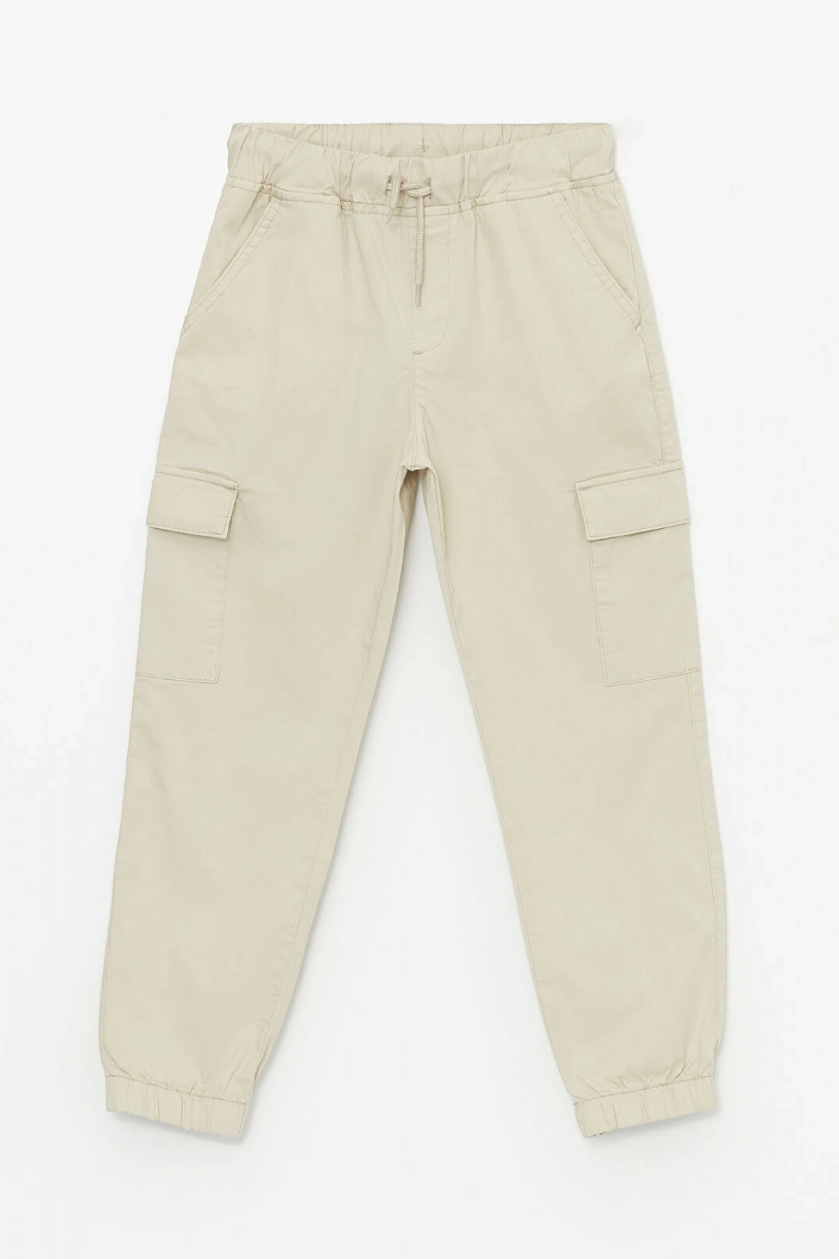LCW Kids Gri Rahat Kalıp Beli Lastikli Erkek Çocuk Kargo Jogger Pantolon
