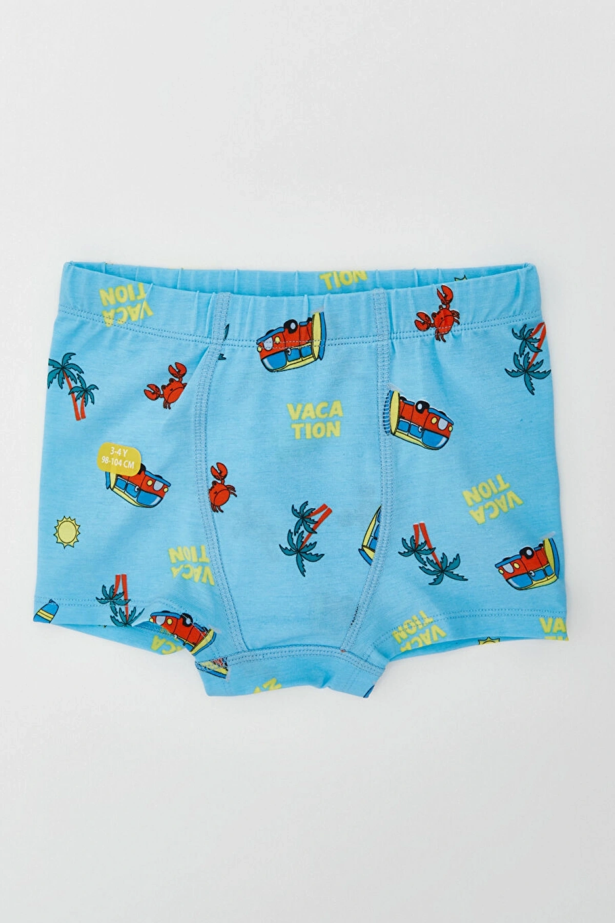 LCW Kids Mavi Baskılı Erkek Çocuk Boxer 3lü