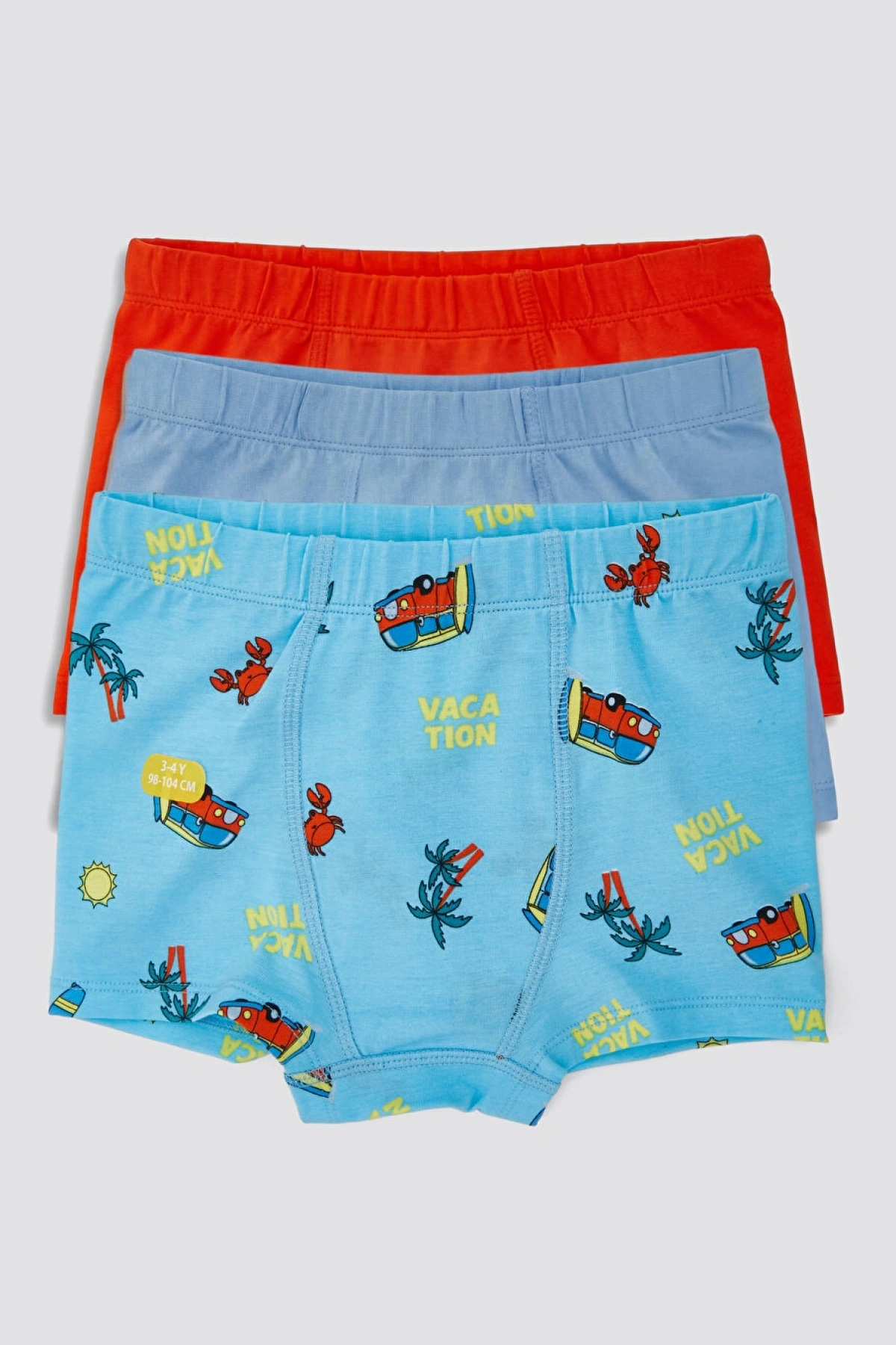 LCW Kids Mavi Baskılı Erkek Çocuk Boxer 3lü