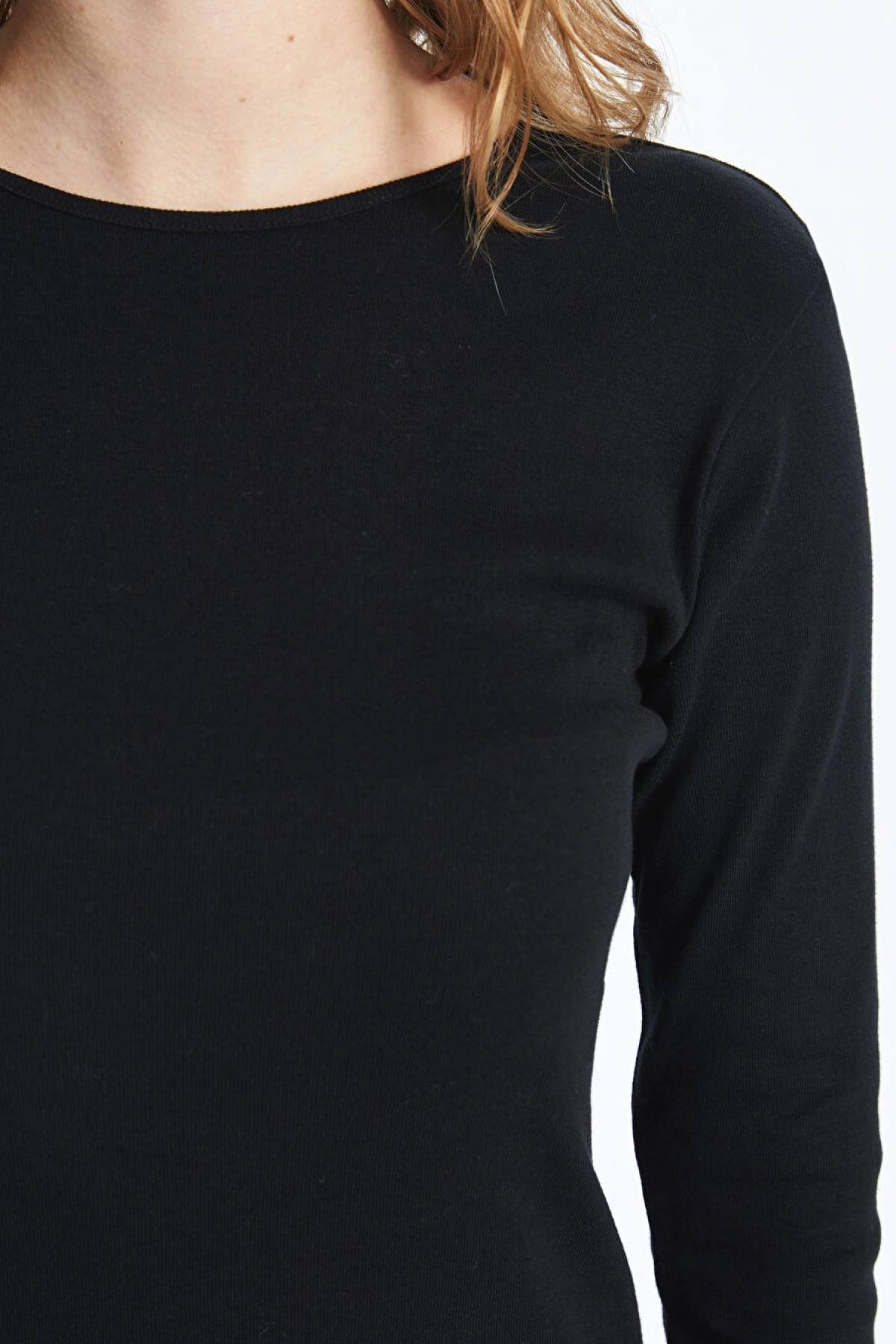 LCWAIKIKI Basic Siyah Bisiklet Yaka Kadın Body