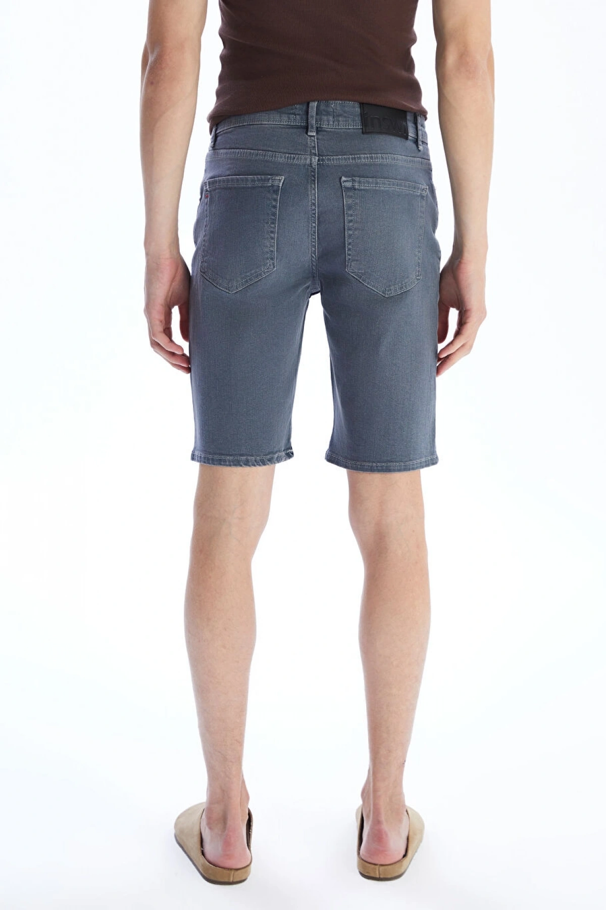 LCW Jeans Gri Slim Fit Erkek Jean Şort