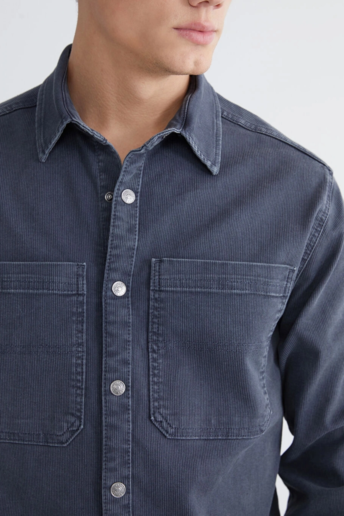 LCW Jeans Gri Rahat Kalıp Erkek Jean Gömlek