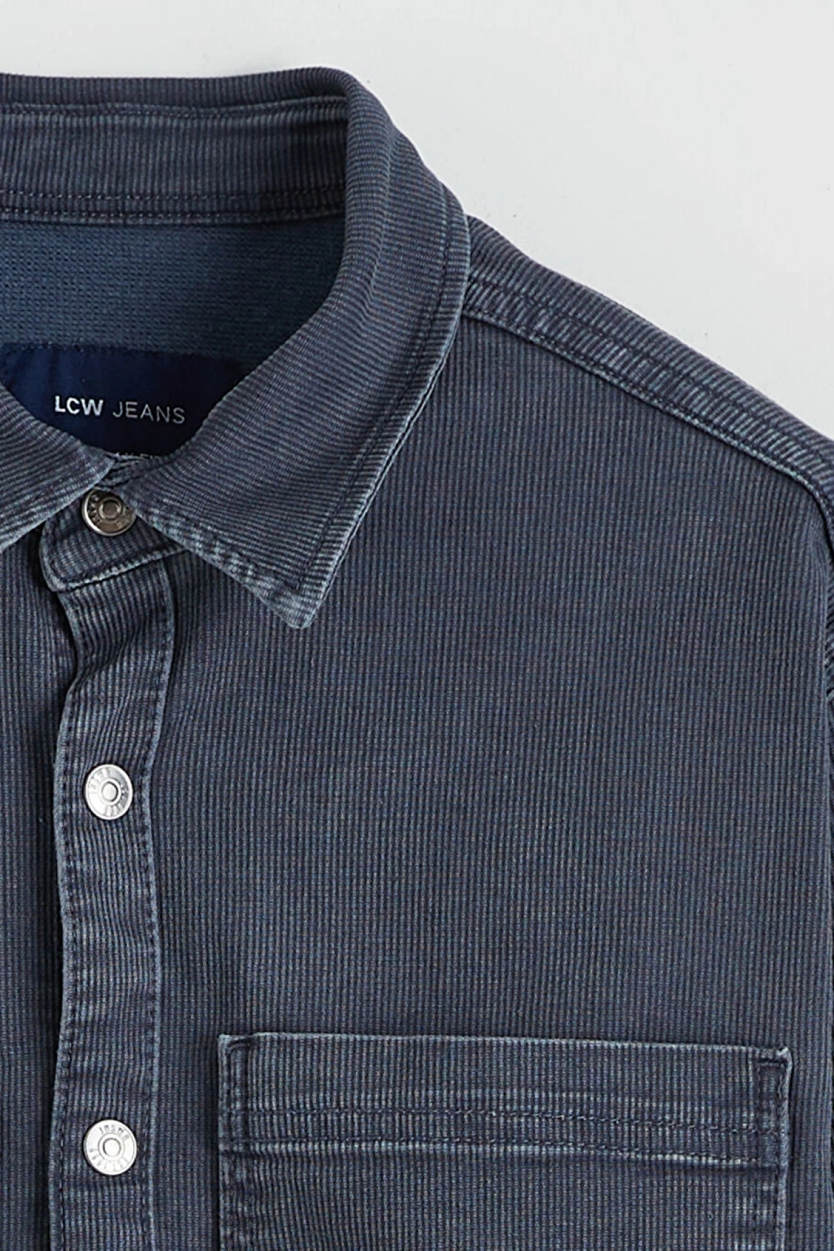 LCW Jeans Gri Rahat Kalıp Erkek Jean Gömlek