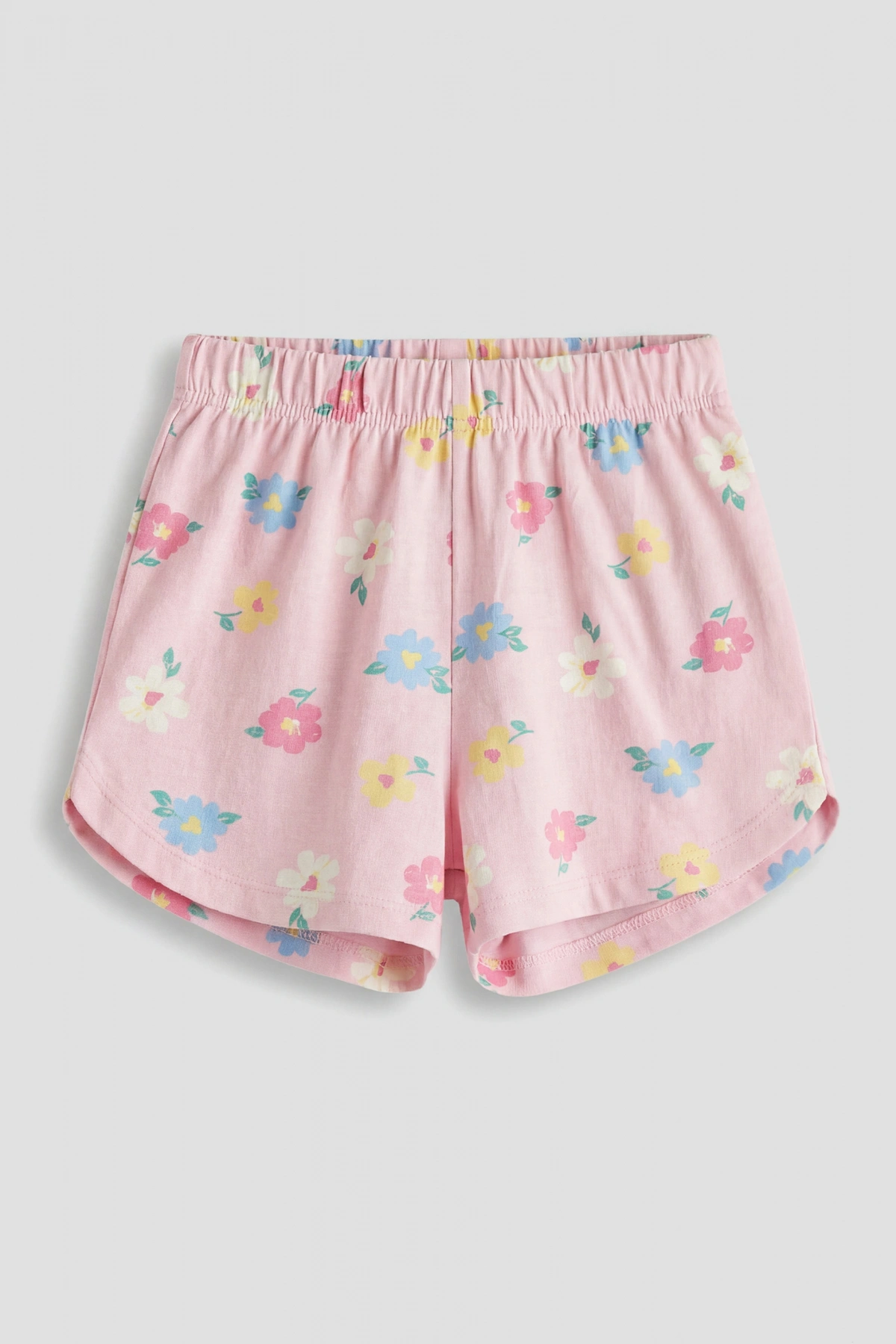 LCW baby Pembe Çiçekli Kız Bebek Şortlu Takım