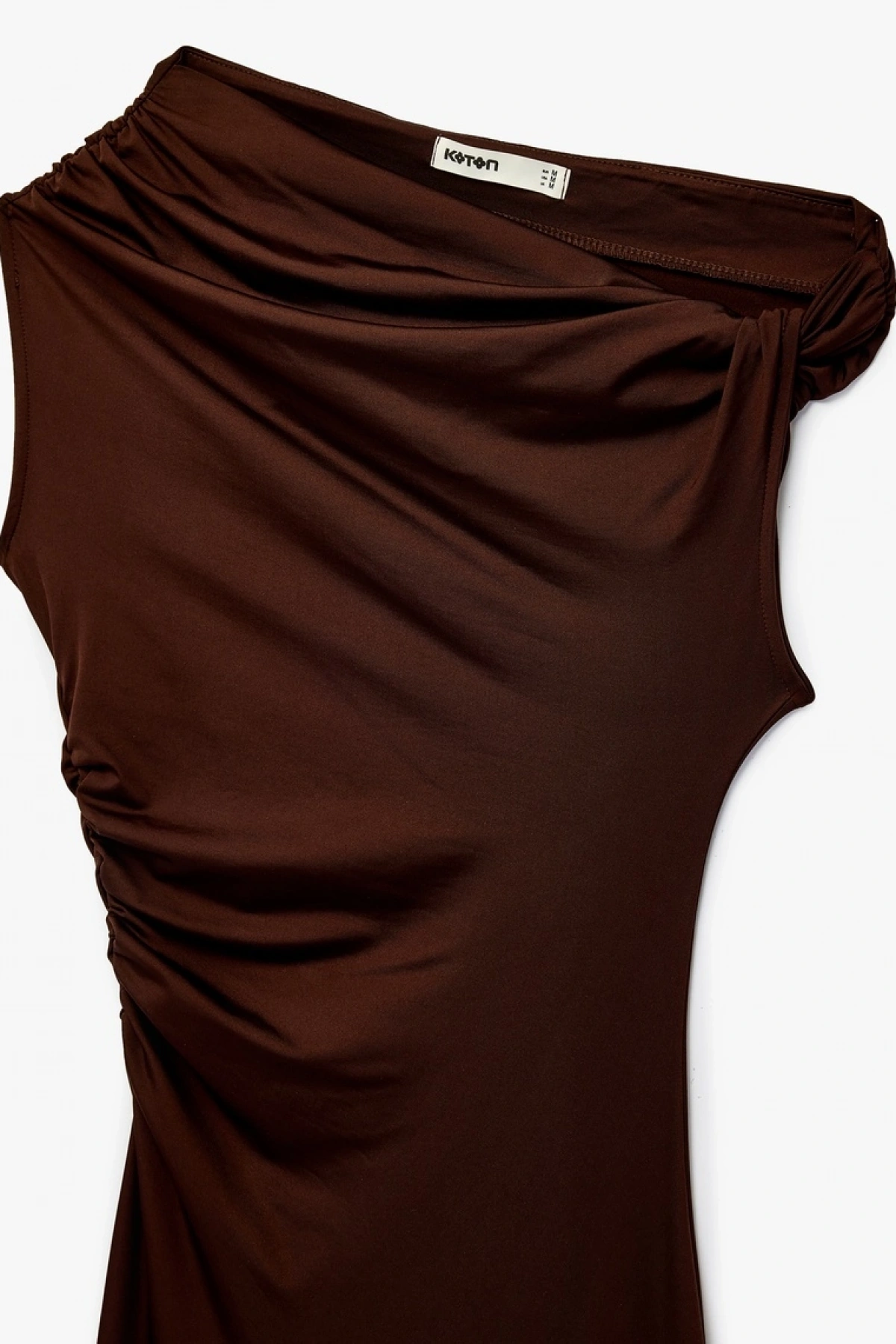 Bürümcük Kumaş Slim Fit Fiyonk Detaylı Midi Etek