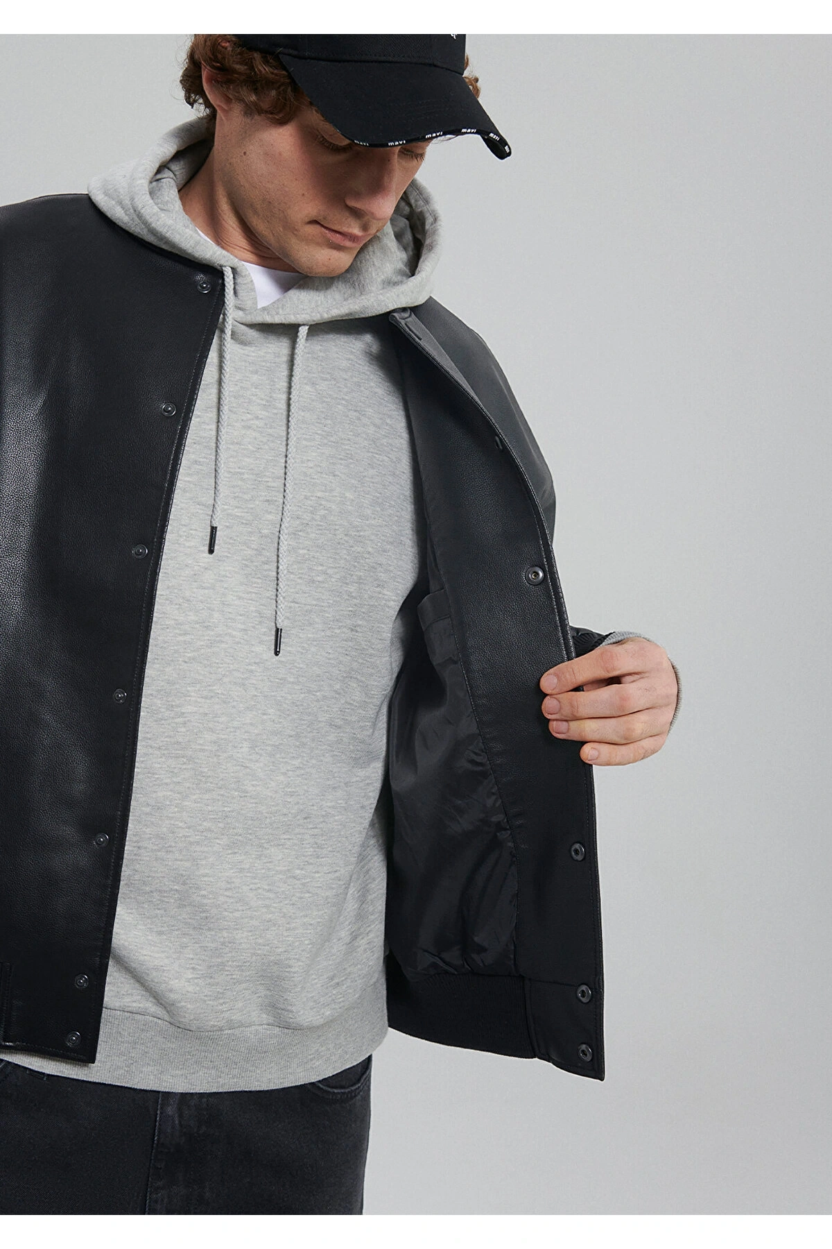 91 BASKILI CEKET Jet Siyah