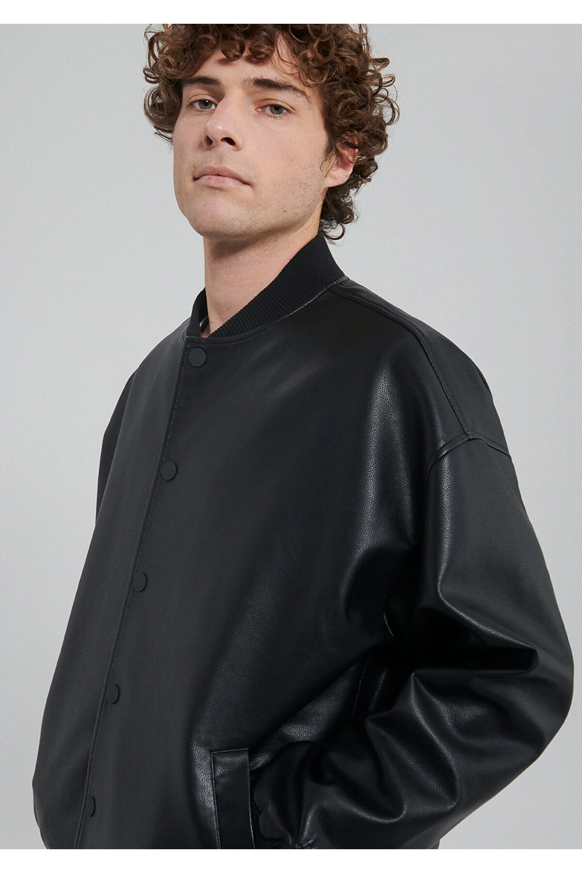 91 BASKILI CEKET Jet Siyah