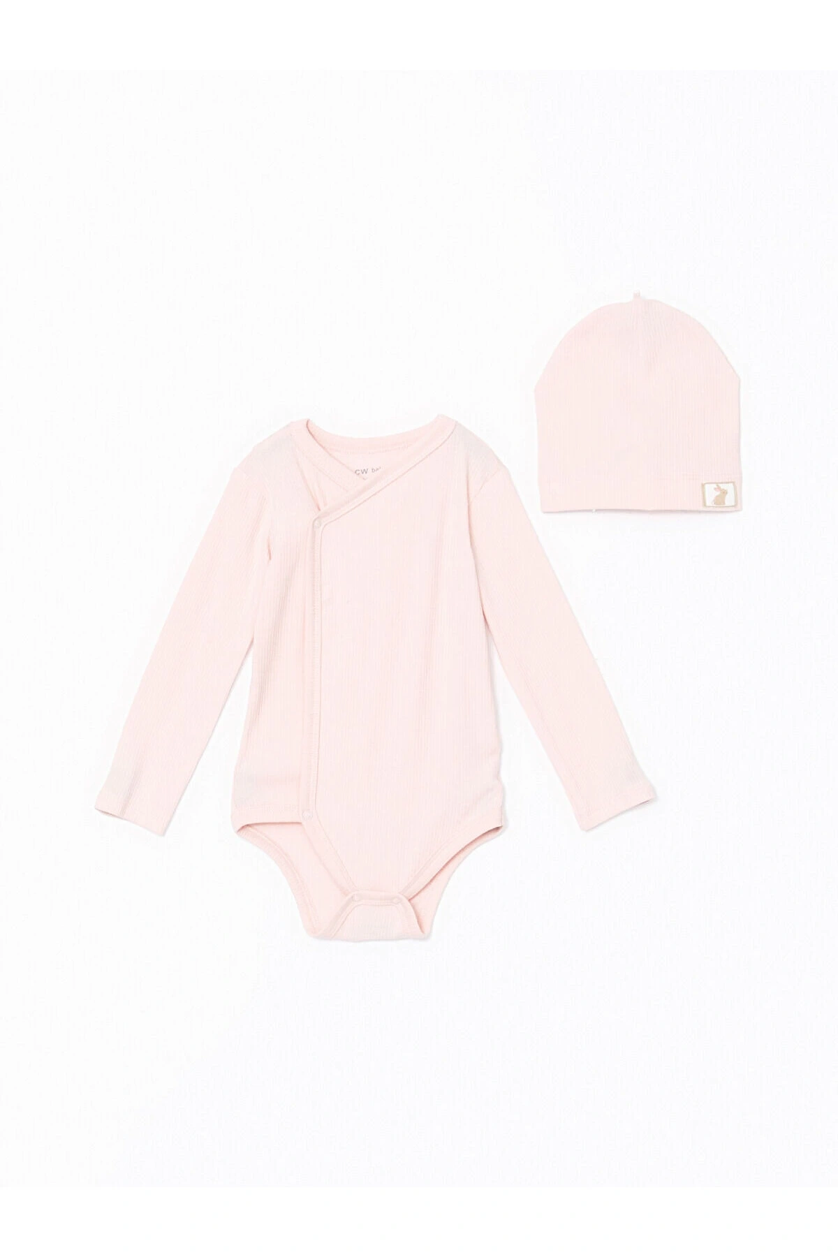 baby Pembe Bisiklet Yaka Kız Bebek Hastane Çıkış Seti 3lü