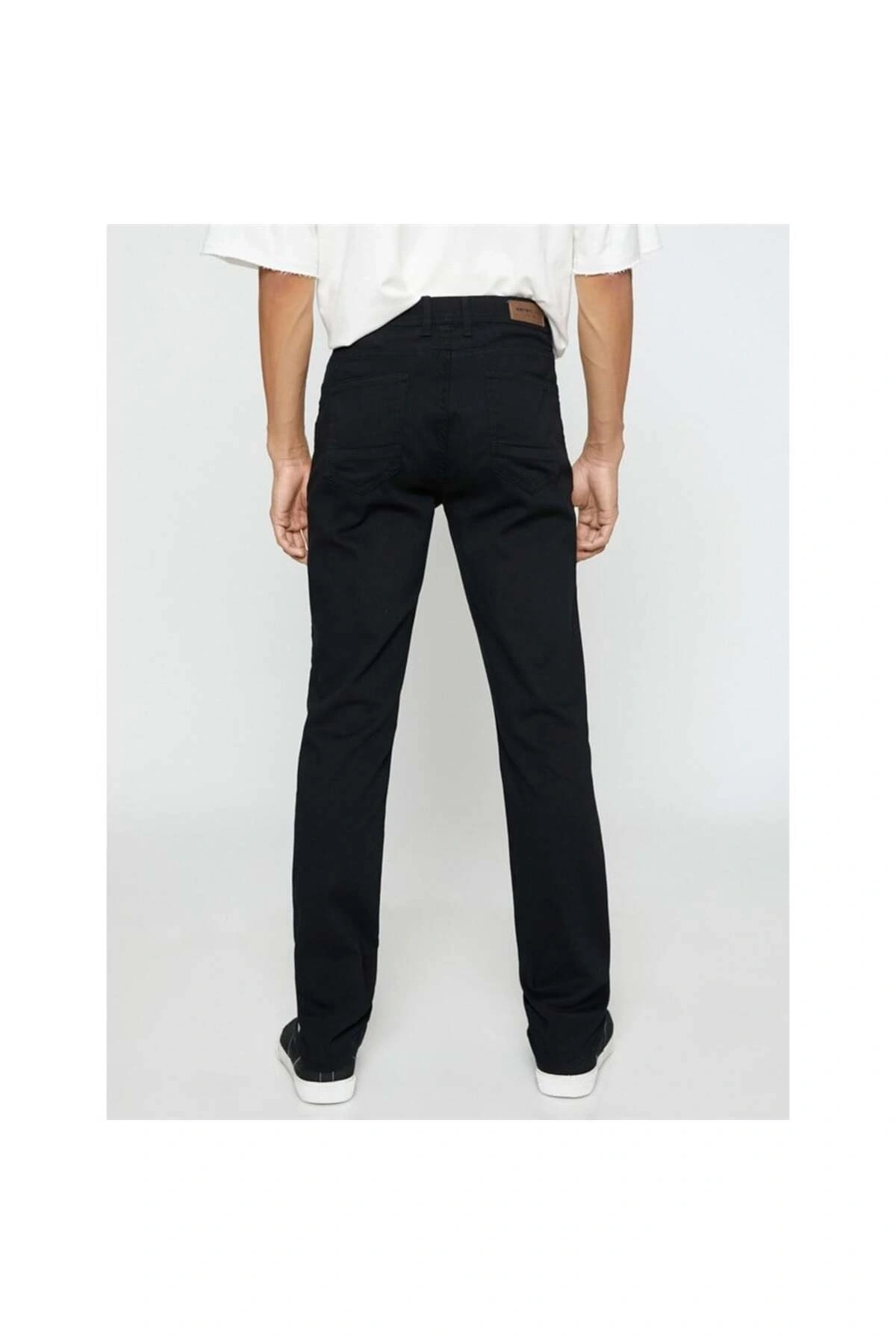 Basic Gabardin Pantolon Slim Fit Düğme Detaylı Cepli