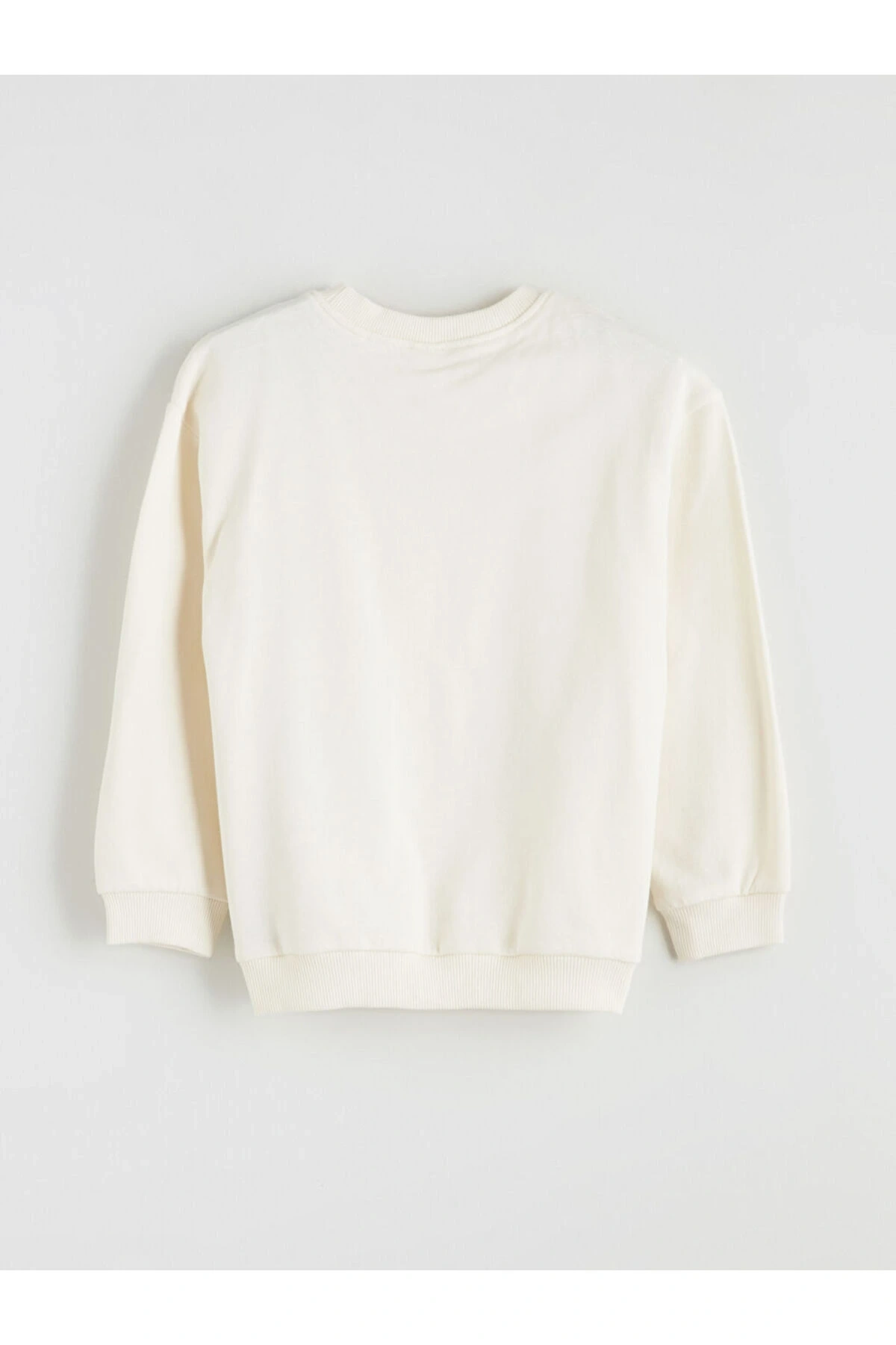 Bej Bisiklet Yaka Baskılı Erkek Çocuk Sweatshirt Ve Eşofman Alt 2li