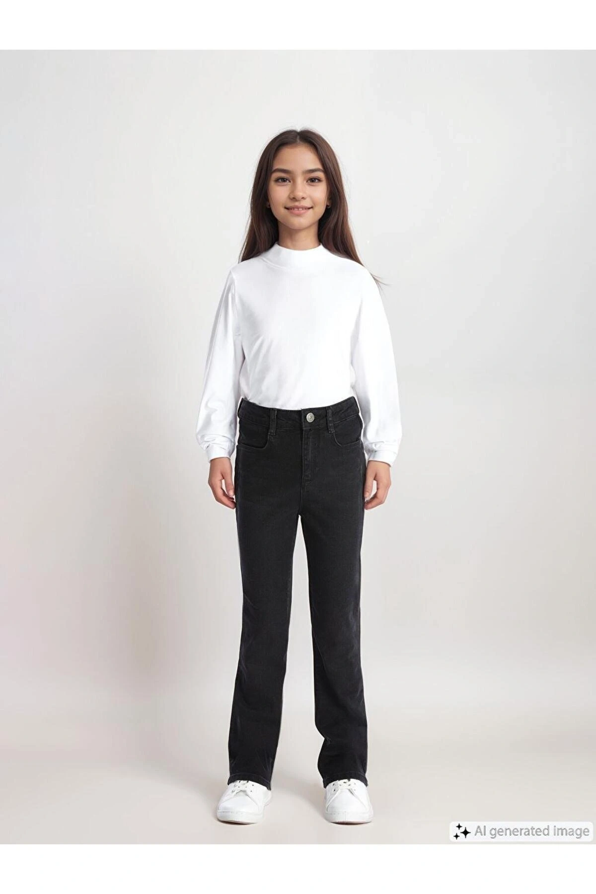 Beli Ayarlanabilir Lastikli Kız Çocuk Jean Pantolon