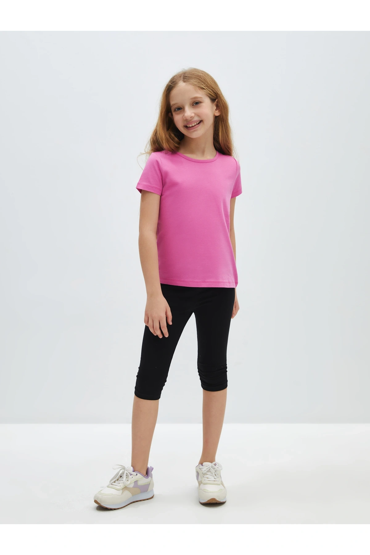 Beli Lastikli Basic Kız Çocuk Tayt