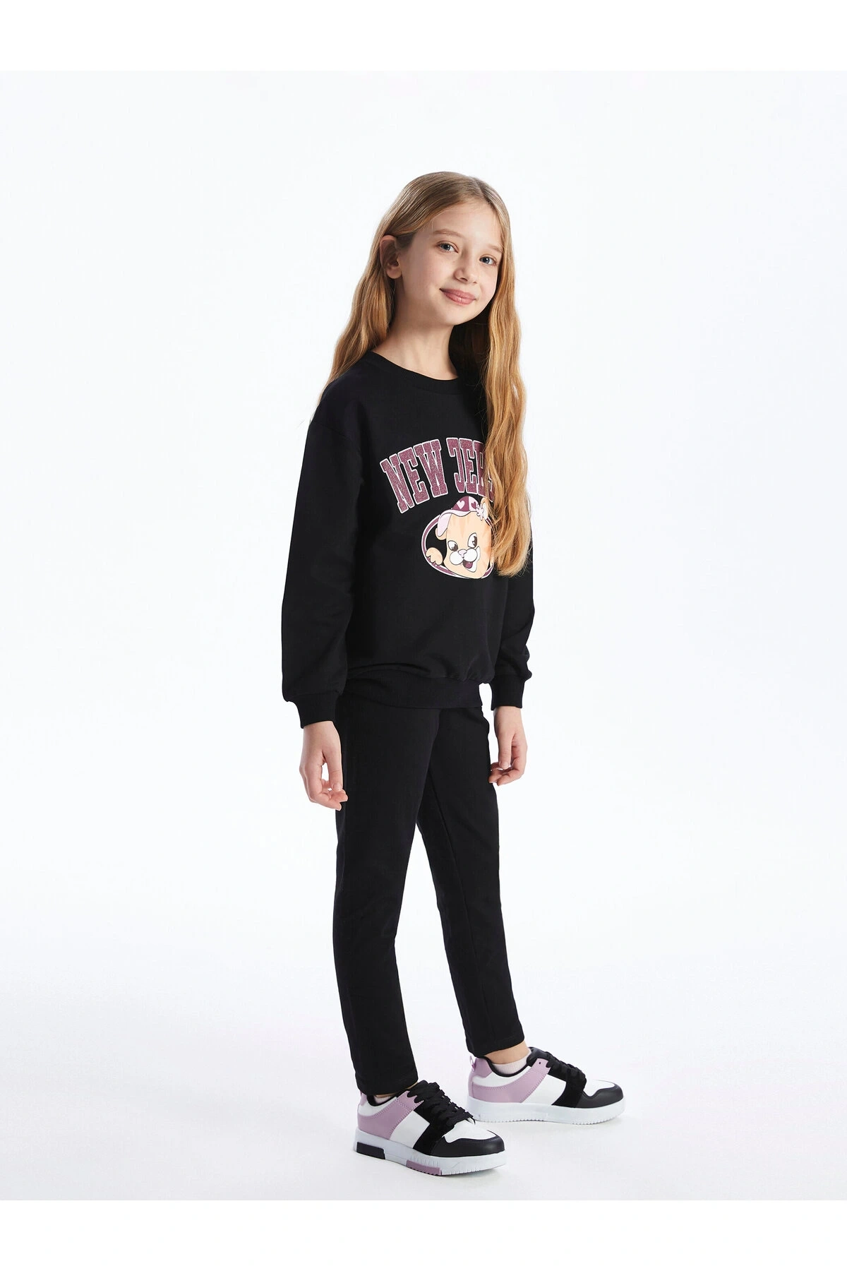 Beli Lastikli Basic Kız Çocuk Uzun Tayt