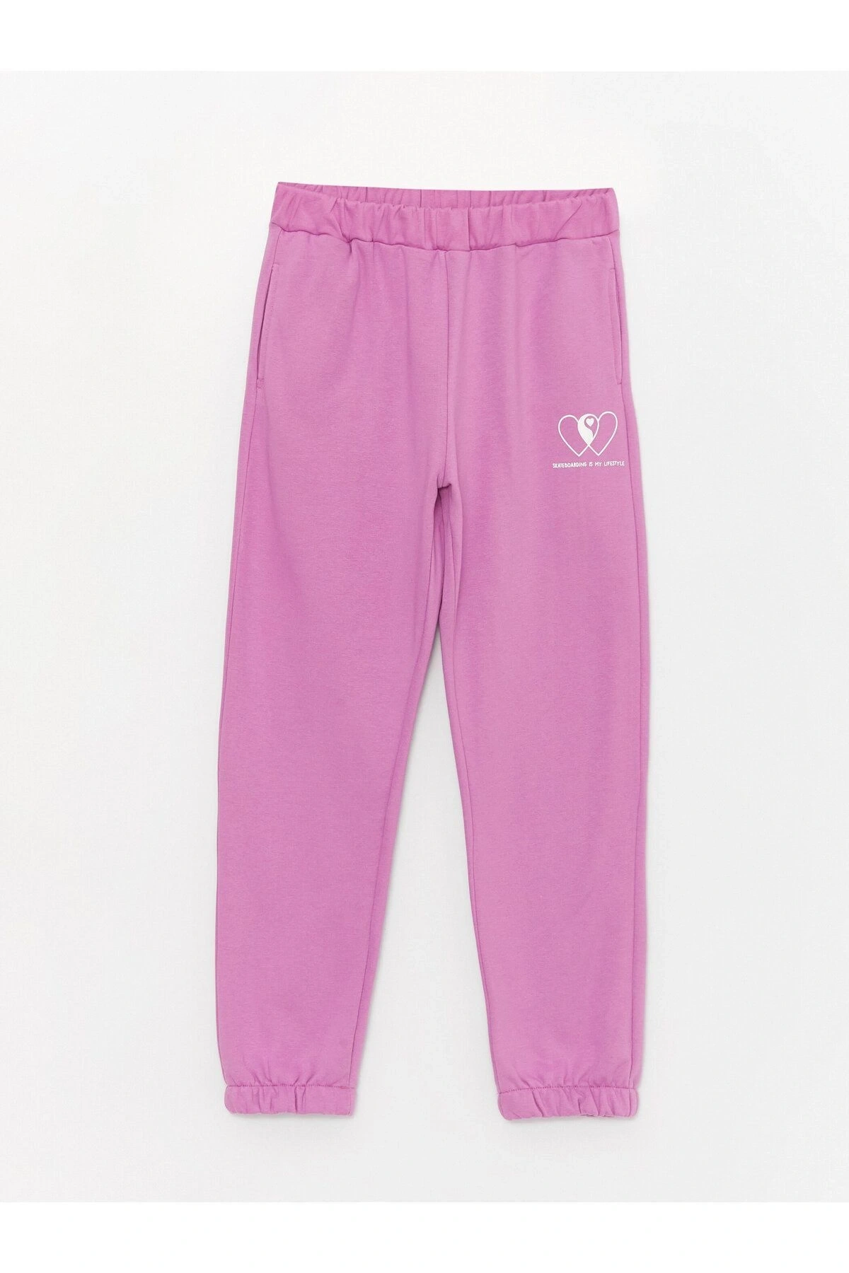 Beli Lastikli Baskılı Kız Çocuk Jogger Eşofman Altı