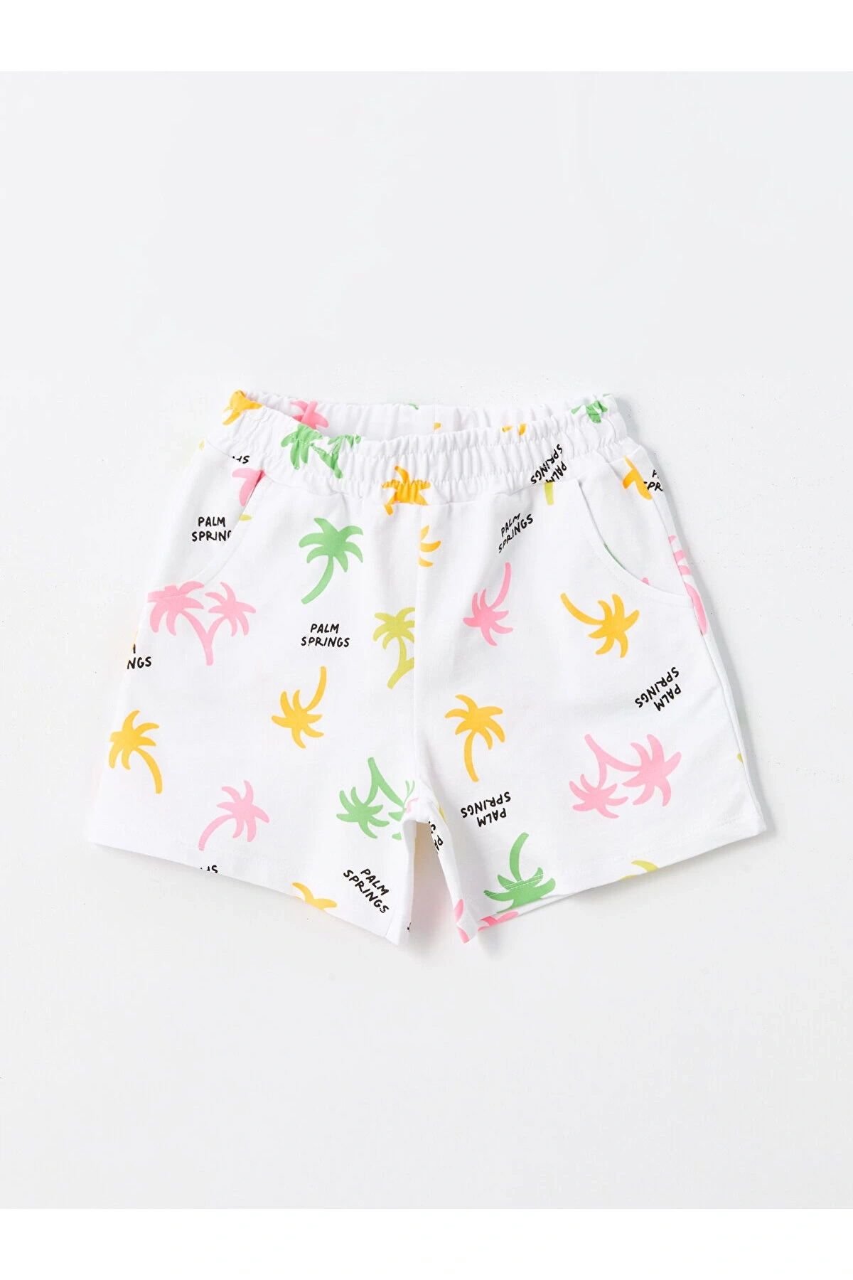 Beli Lastikli Baskılı Kız Çocuk Şort
