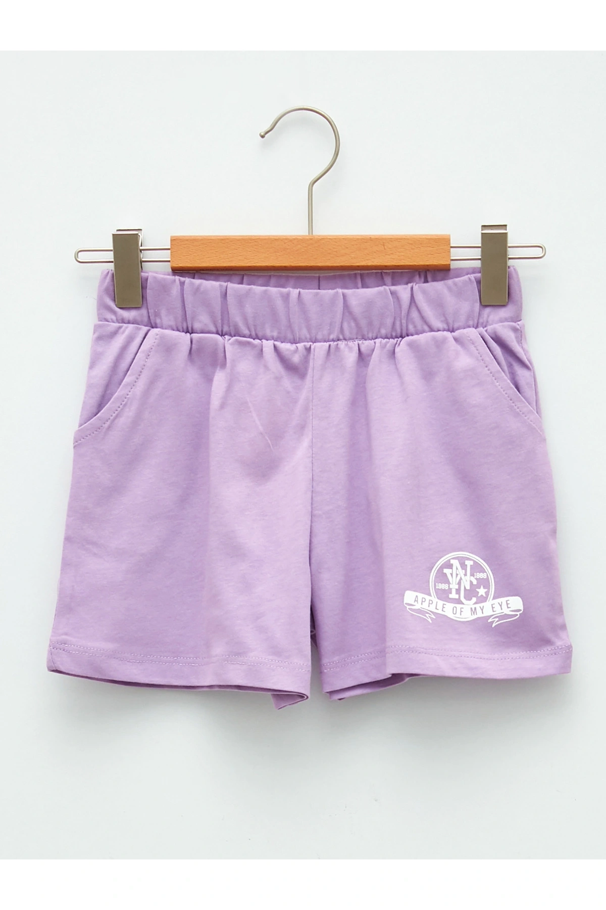 Beli Lastikli Baskılı Kız Çocuk Şort