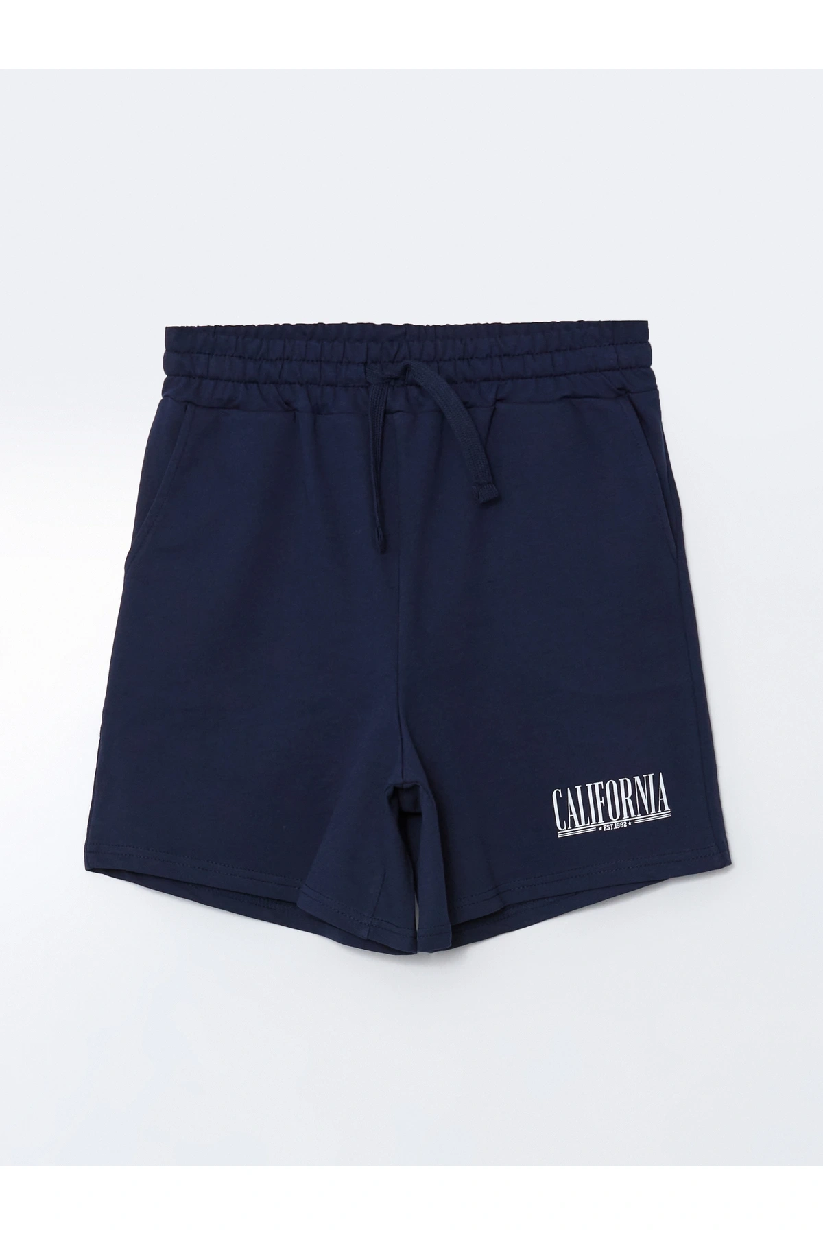 Beli Lastikli California Baskılı Kadın Şort