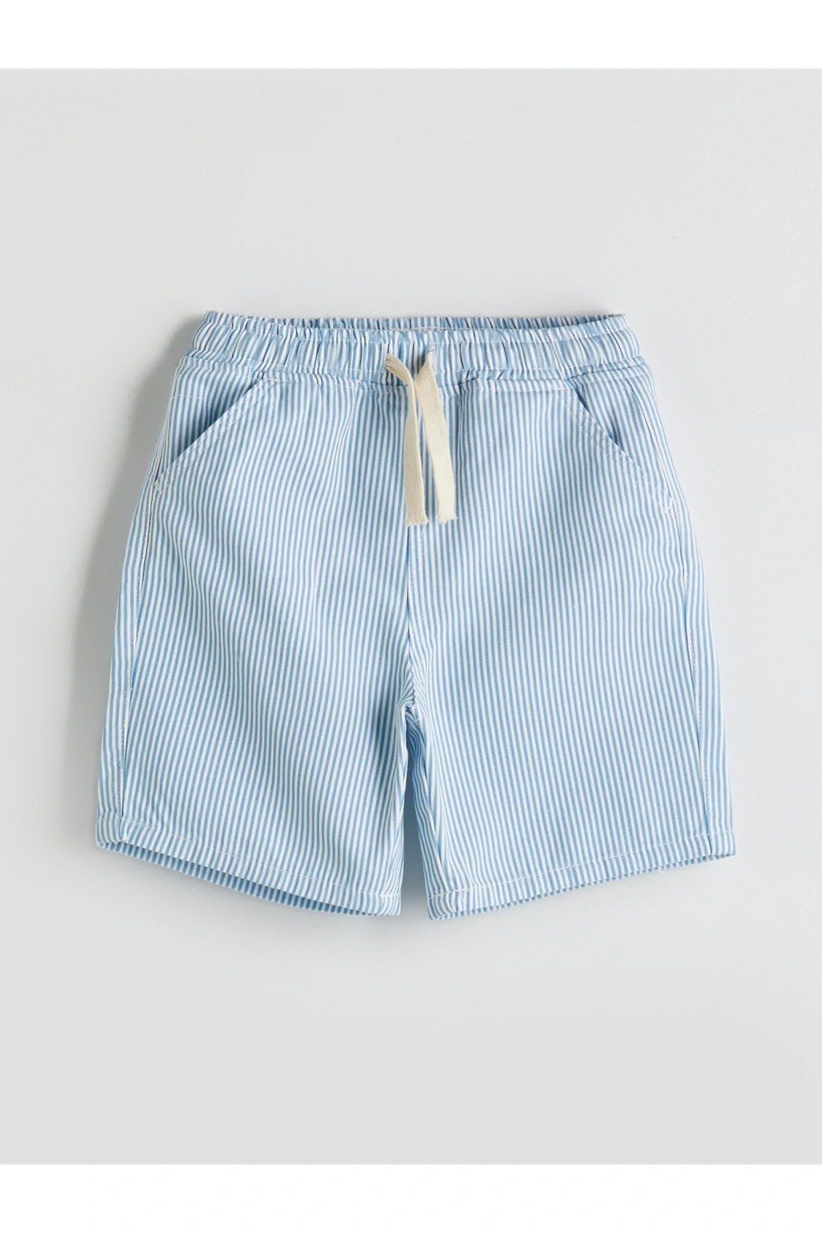 Beli Lastikli Çizgili Erkek Çocuk Şort