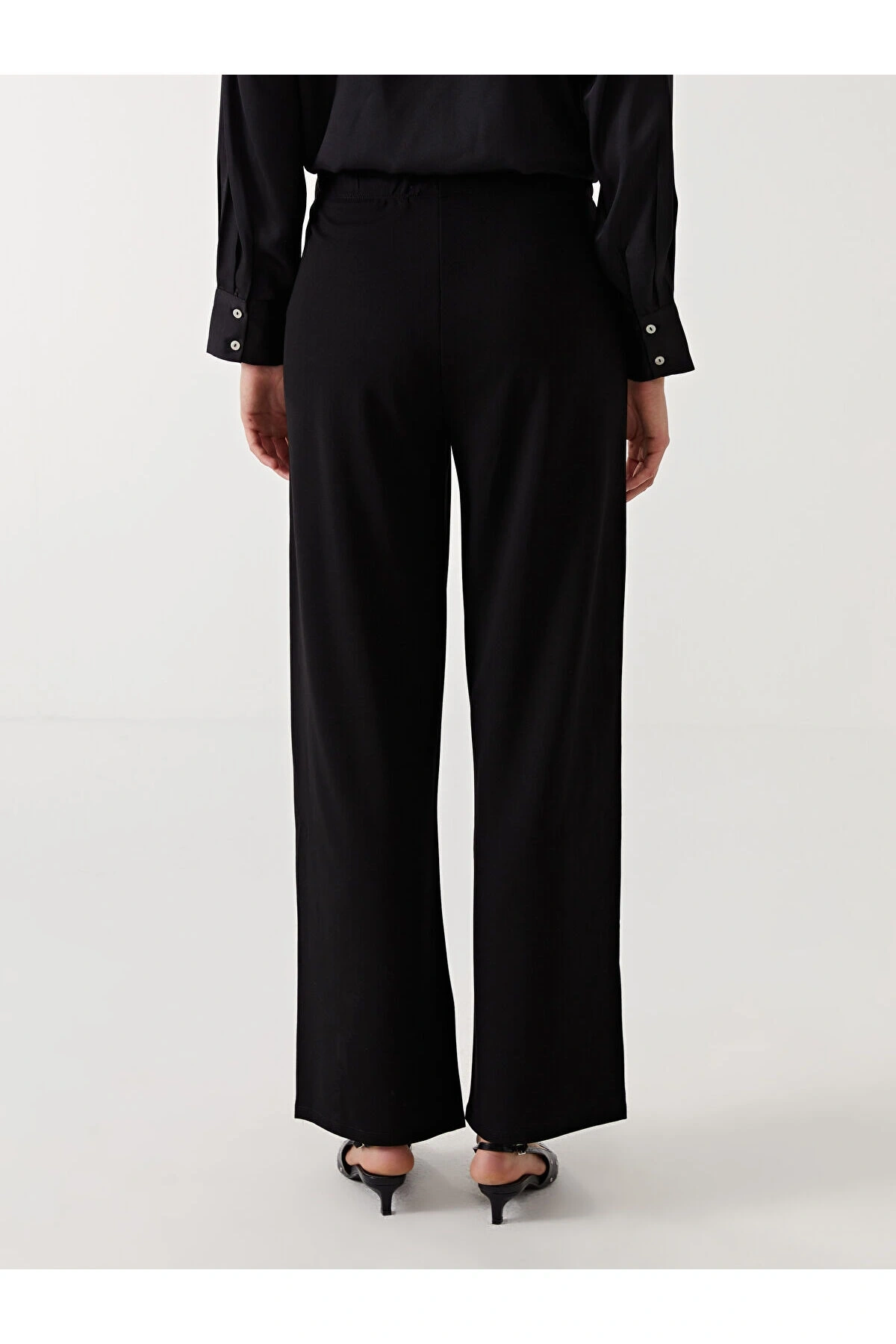 Beli Lastikli Geniş Paça Kadın Pantolon