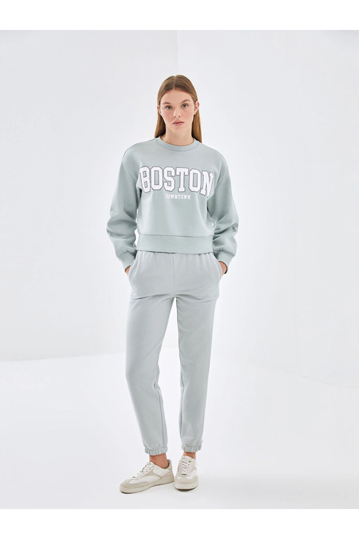 Beli Lastikli Kadın Kalın Jogger Eşofman Altı