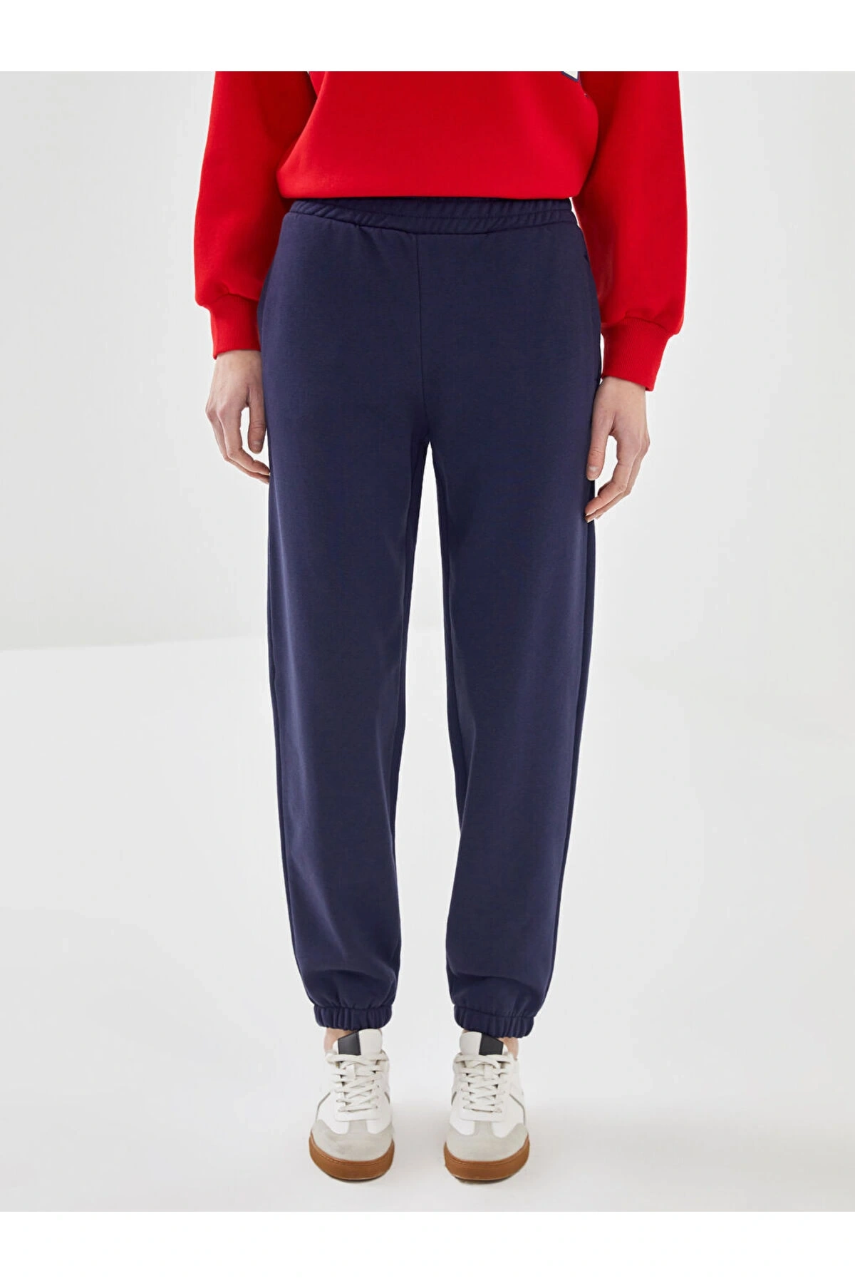 Beli Lastikli Kadın Kalın Jogger Eşofman Altı