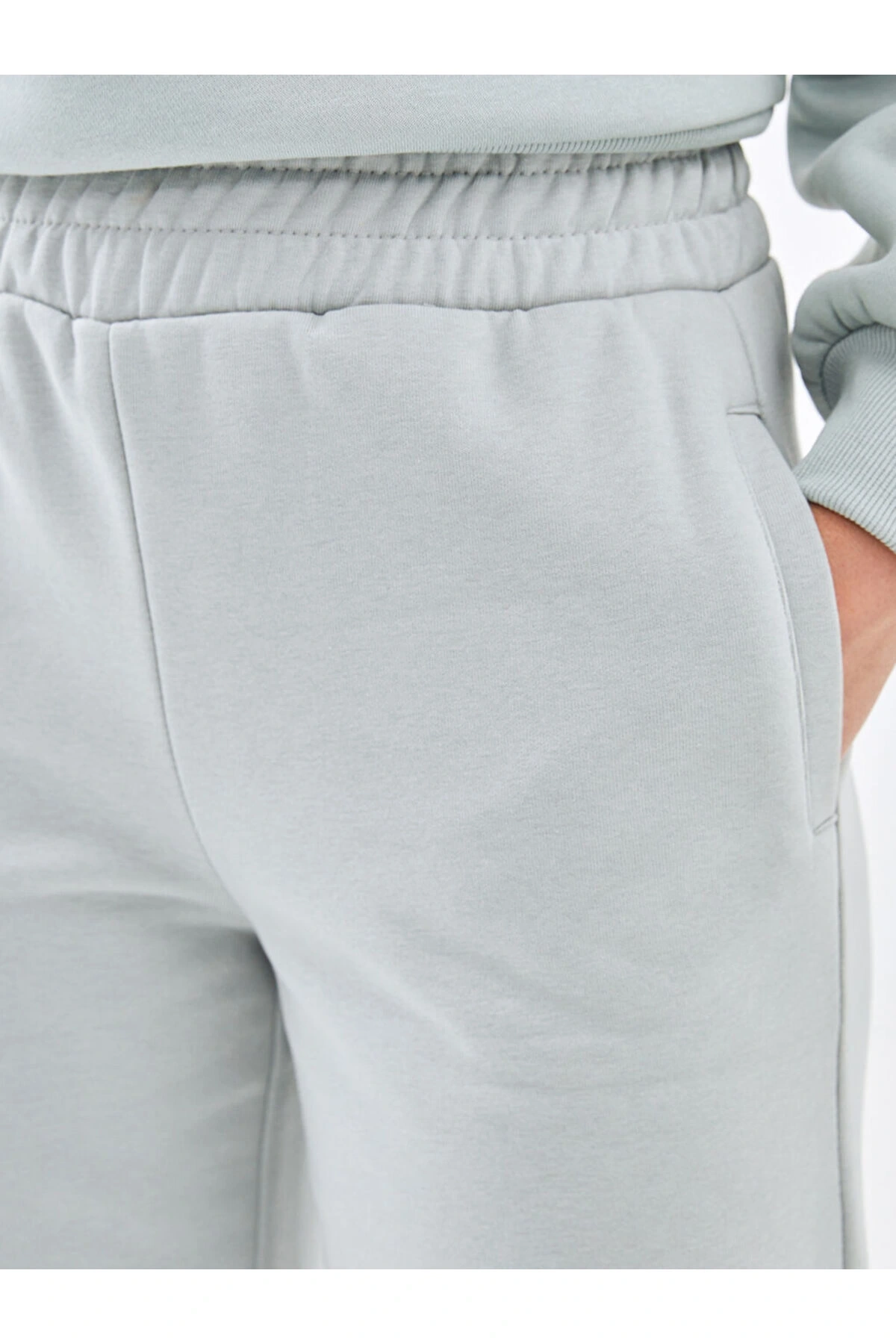 Beli Lastikli Kadın Kalın Jogger Eşofman Altı