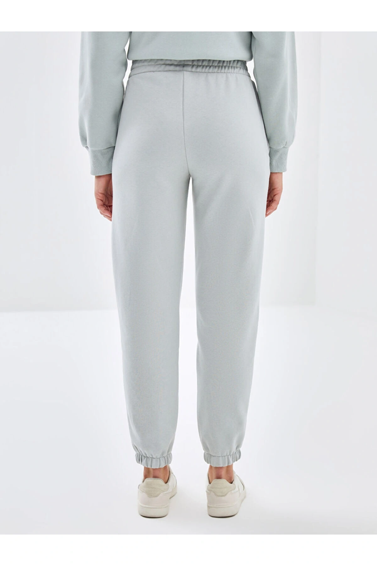 Beli Lastikli Kadın Kalın Jogger Eşofman Altı