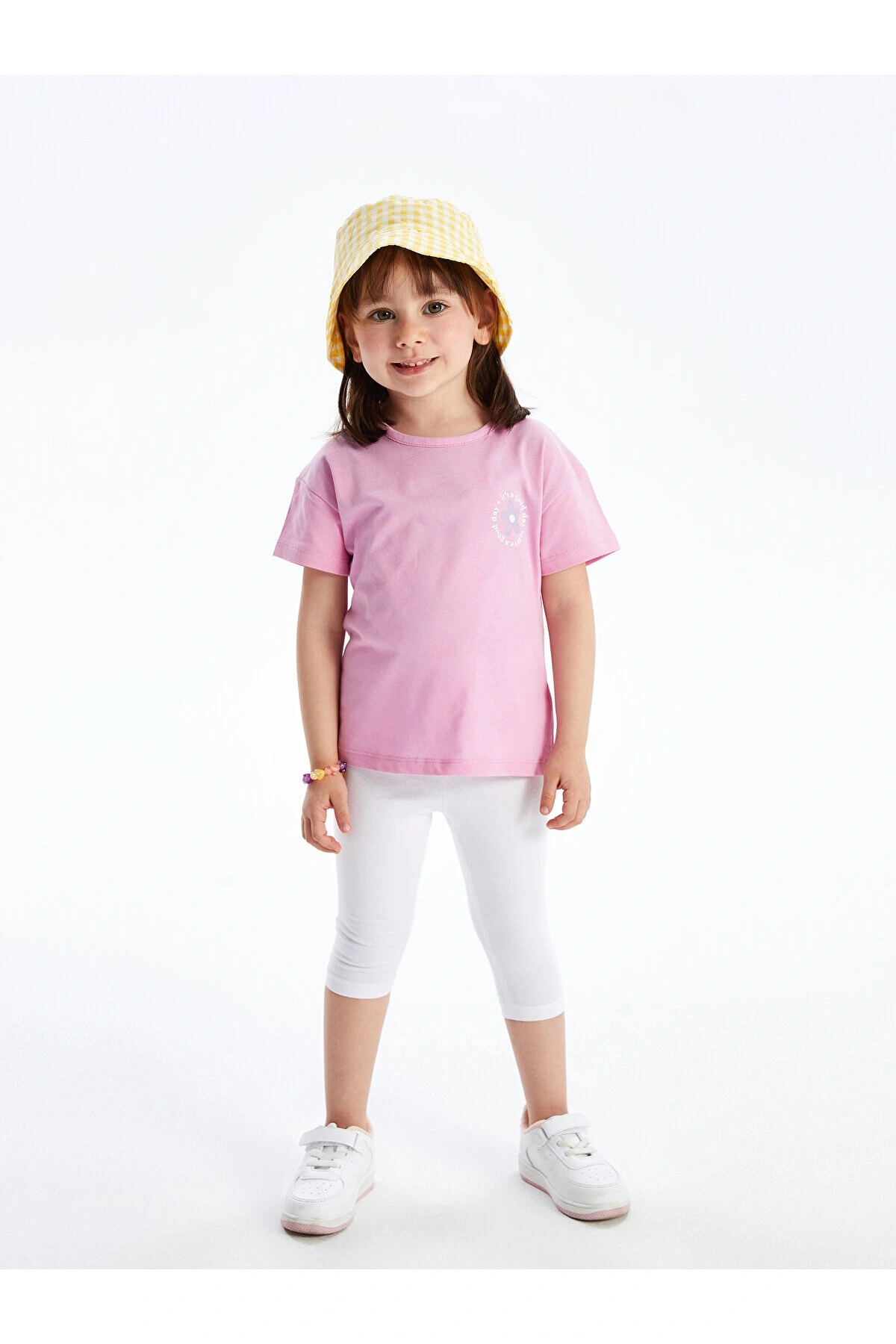 LCW Kids Beyaz Beli Lastikli Kız Çocuk Basic Tayt