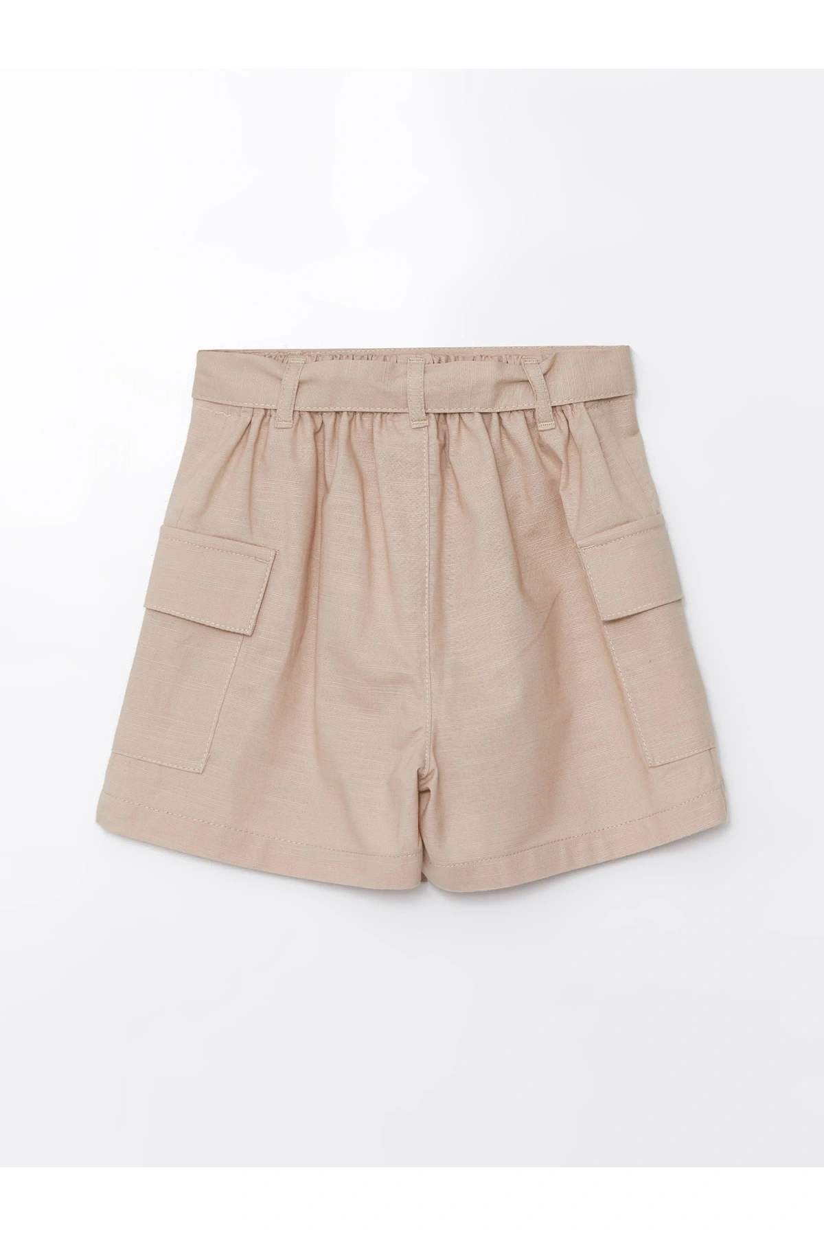 LCW Kids Bej Beli Lastikli Kız Çocuk Şort