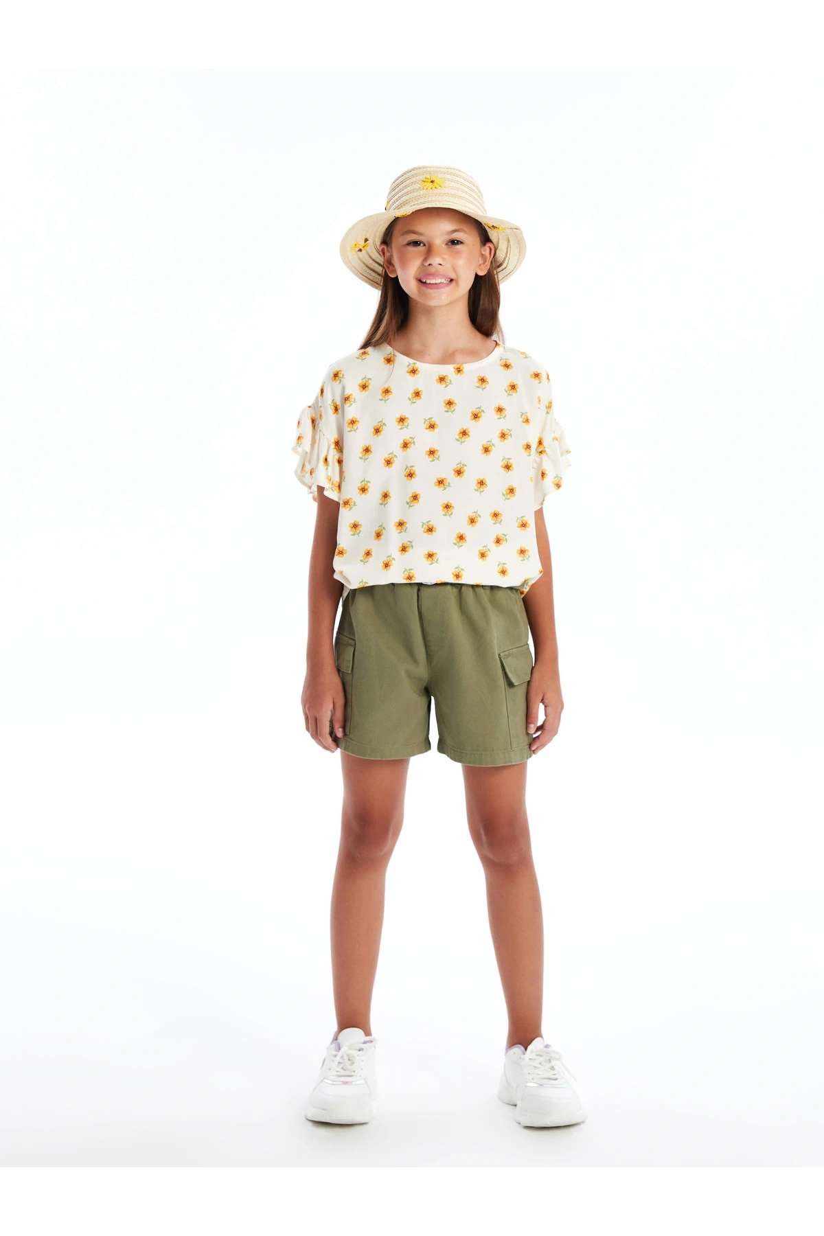 Beli Lastikli Kız Çocuk Şort