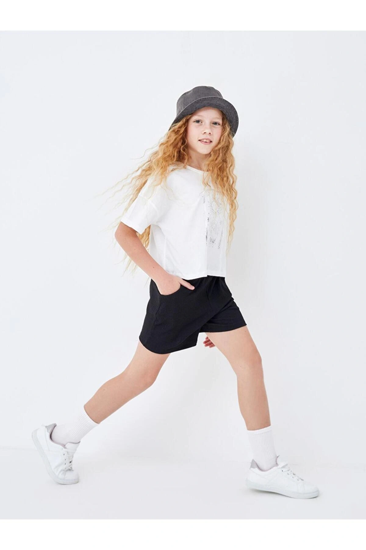 Beli Lastikli Kız Çocuk Şort (S4)