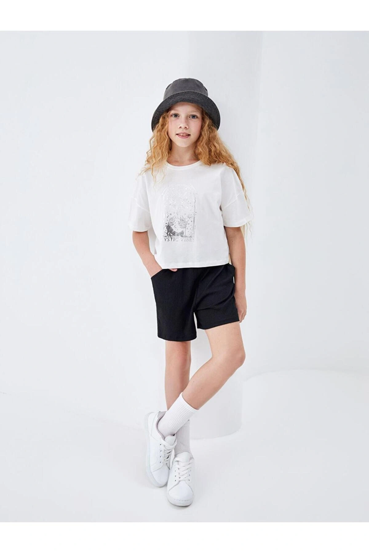 Beli Lastikli Kız Çocuk Şort (S4)