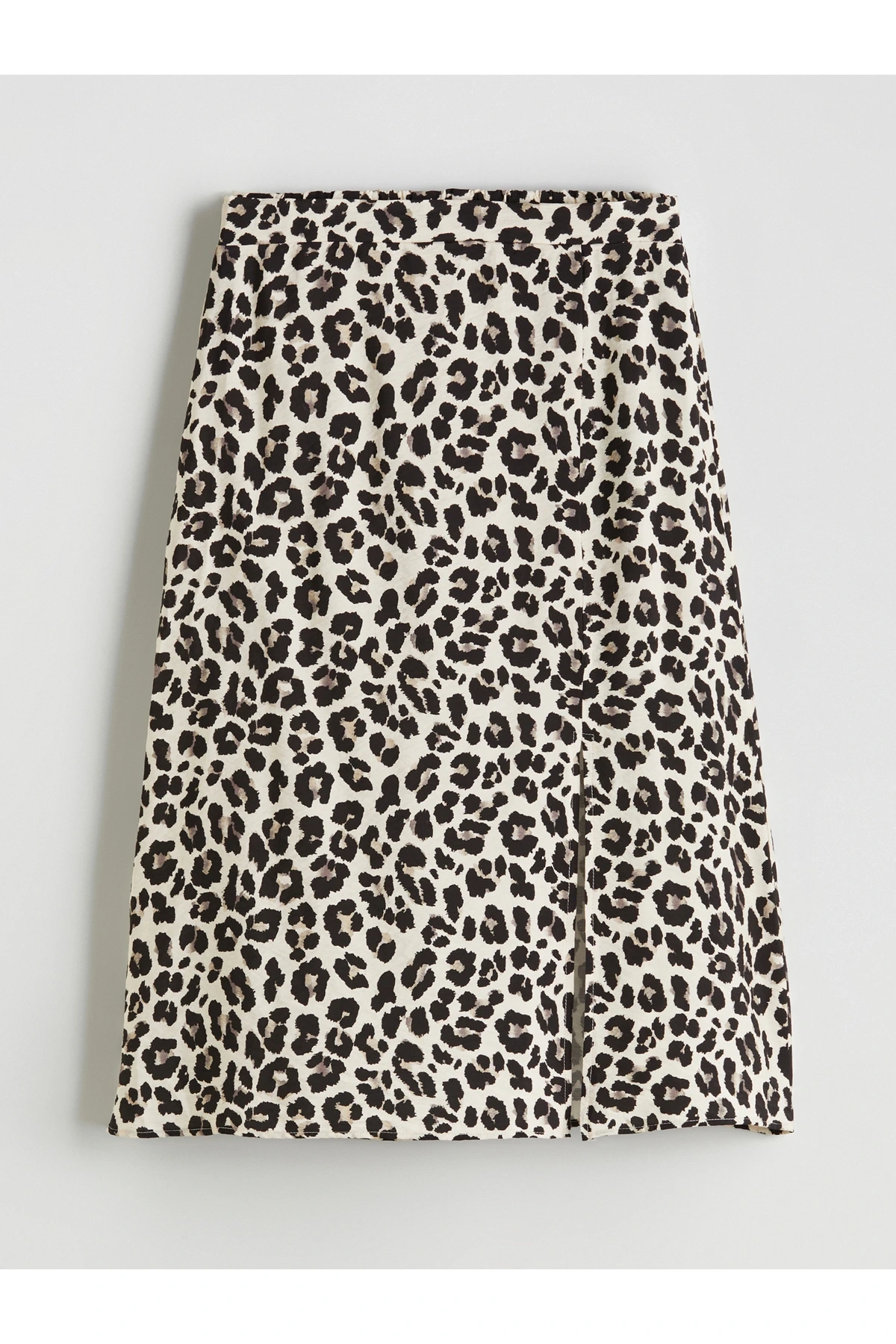 Beli Lastikli Leopar Desenli Etek