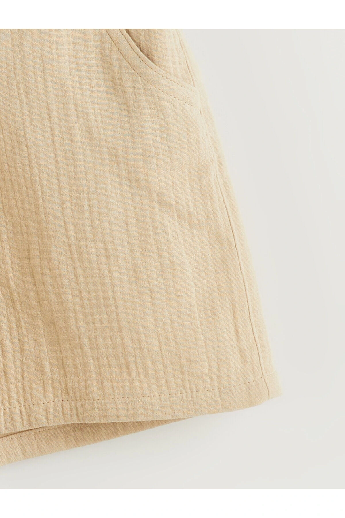 Beli Lastikli Müslin Kız Çocuk Şort