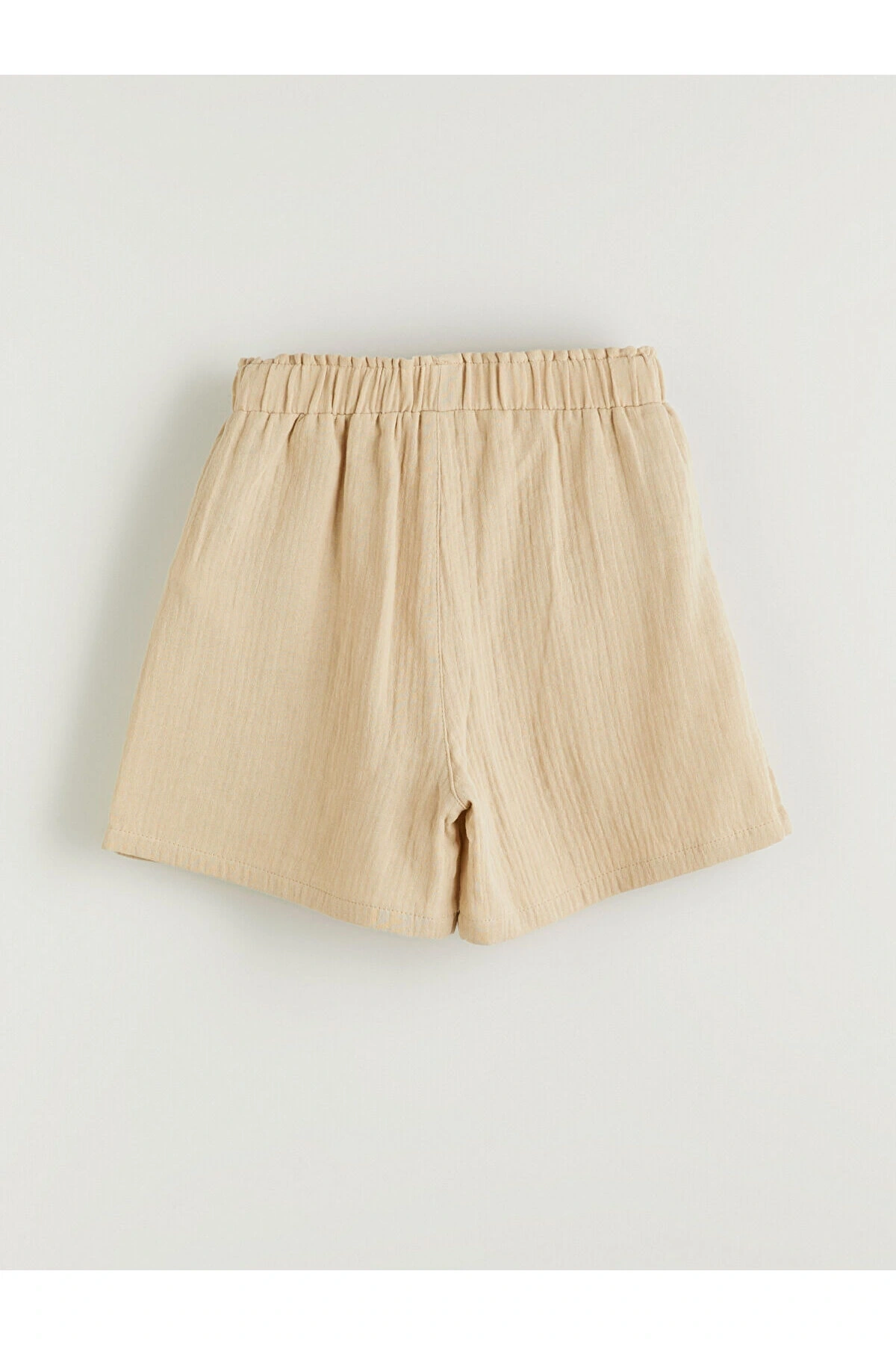 Beli Lastikli Müslin Kız Çocuk Şort