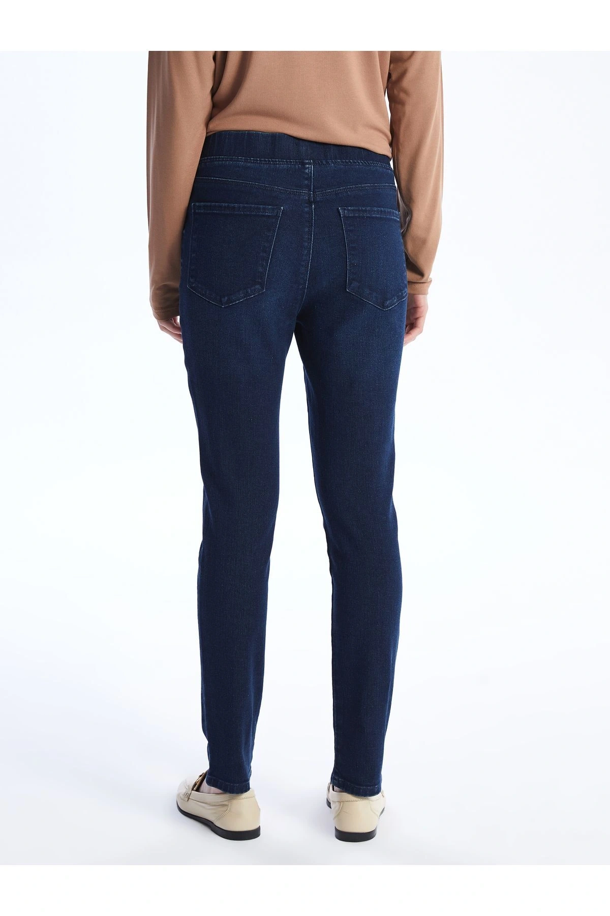 Beli Lastikli Slim Fit Kadın Jean Pantolon