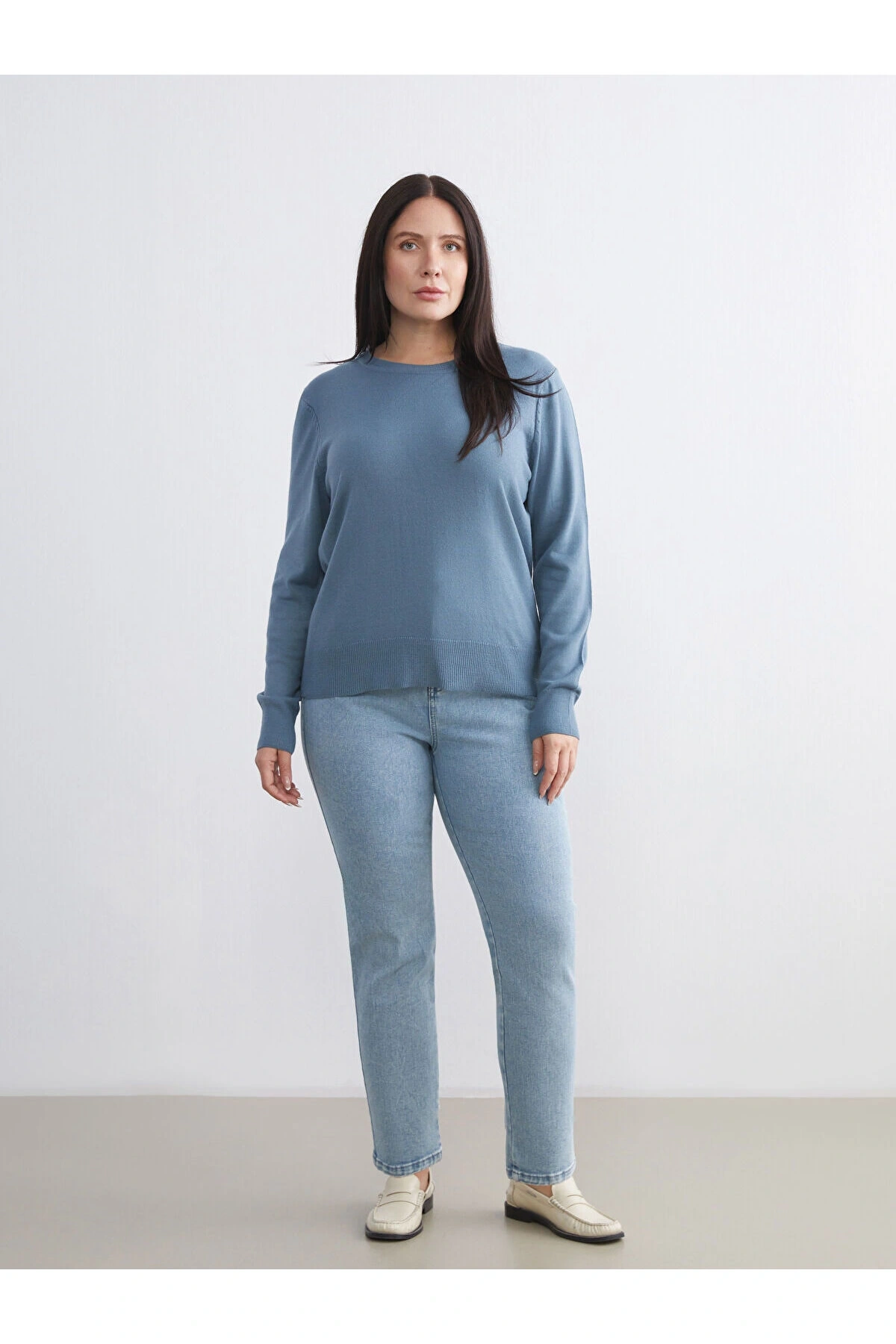 Beli Lastikli Slim Mom Kadın Jean Pantolon
