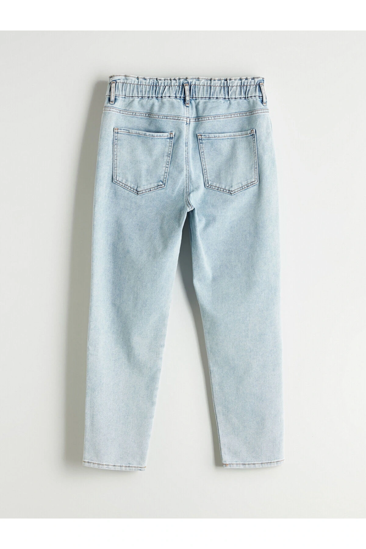 Beli Lastikli Slim Mom Kadın Jean Pantolon