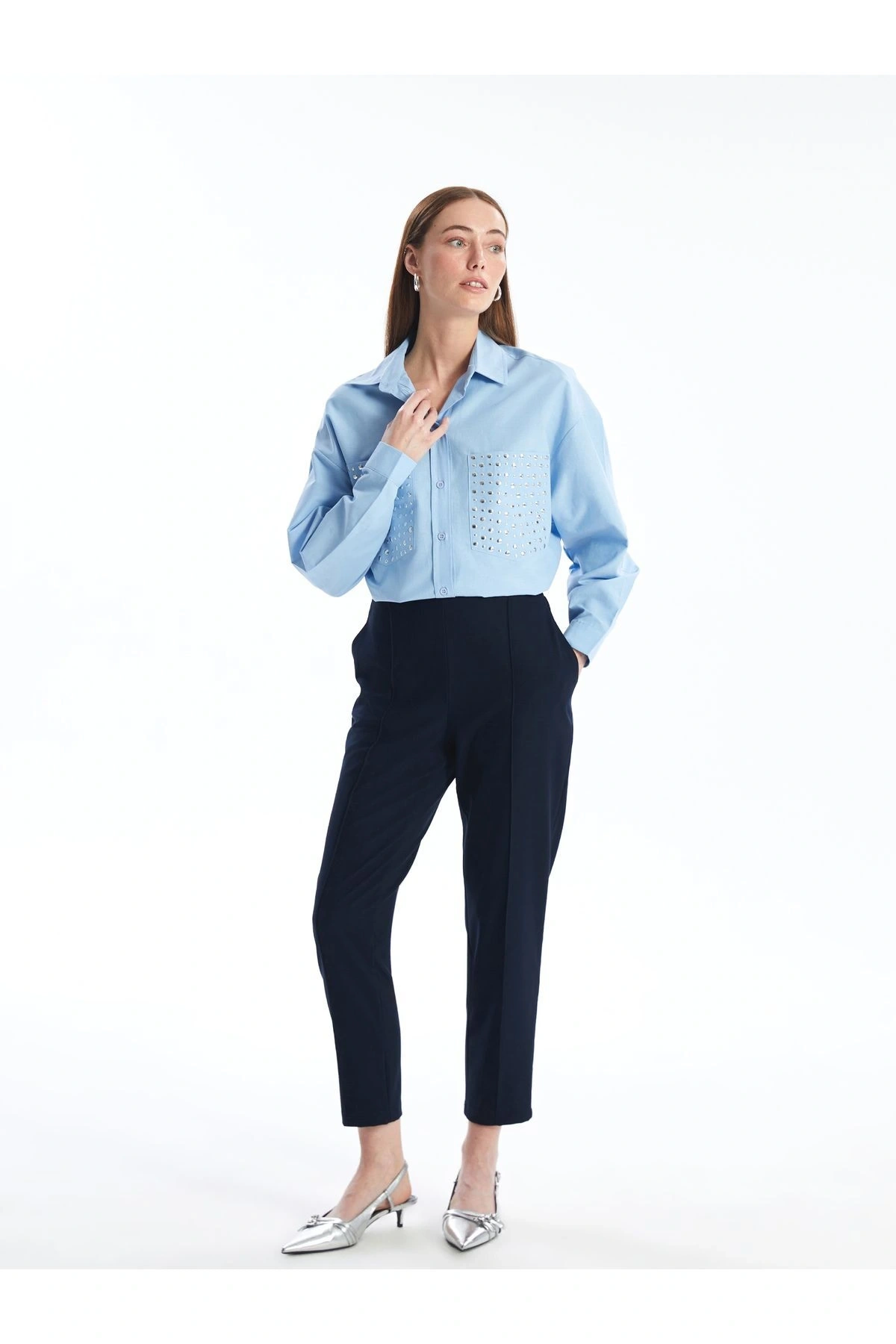 Beli Lastikli Standart Fit Kadın Pantolon