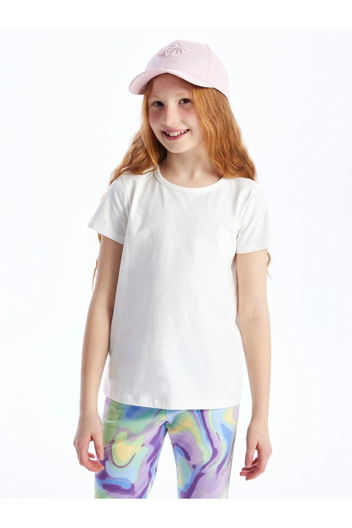 Bisiklet Yaka Basic Kısa Kollu Kız Çocuk Tişört