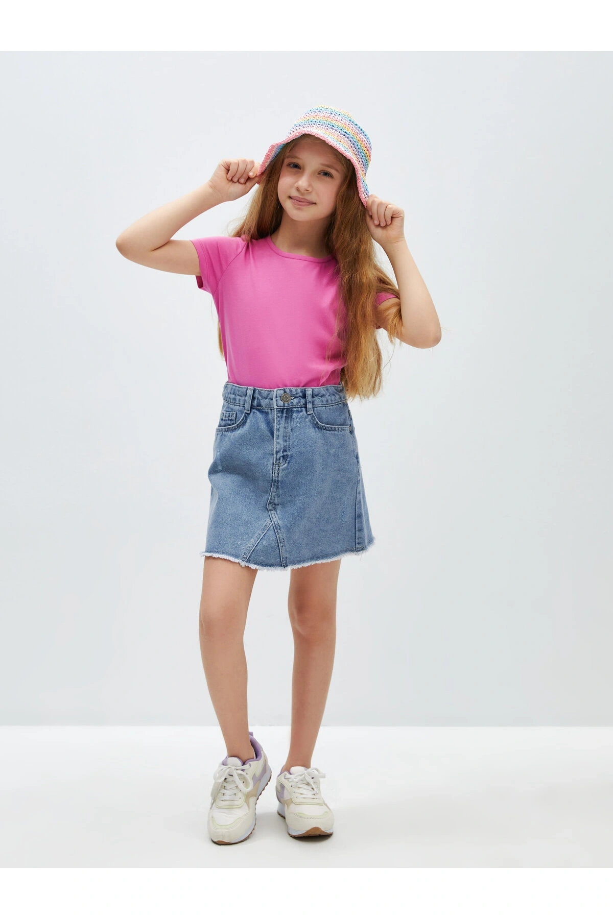 Bisiklet Yaka Basic Kısa Kollu Kız Çocuk Tişört