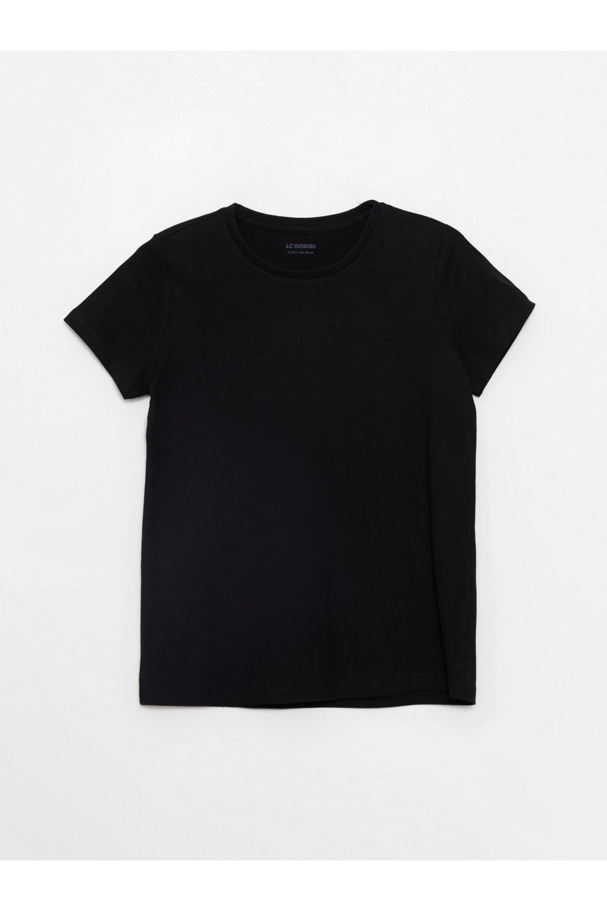 Bisiklet Yaka Basic Kısa Kollu Pamuklu Kız Çocuk Tişört