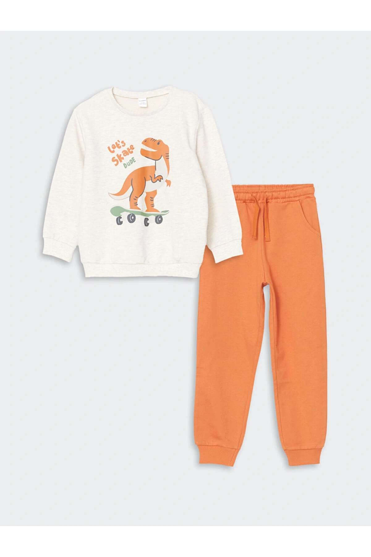Bisiklet Yaka Baskili Erkek Cocuk Sweatshirt ve Esofman Alt 2li Takim - S56809Z1