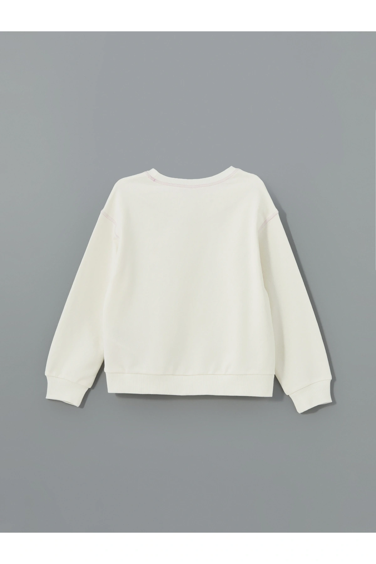 Bisiklet Yaka Baskılı Kız Çocuk Sweatshirt