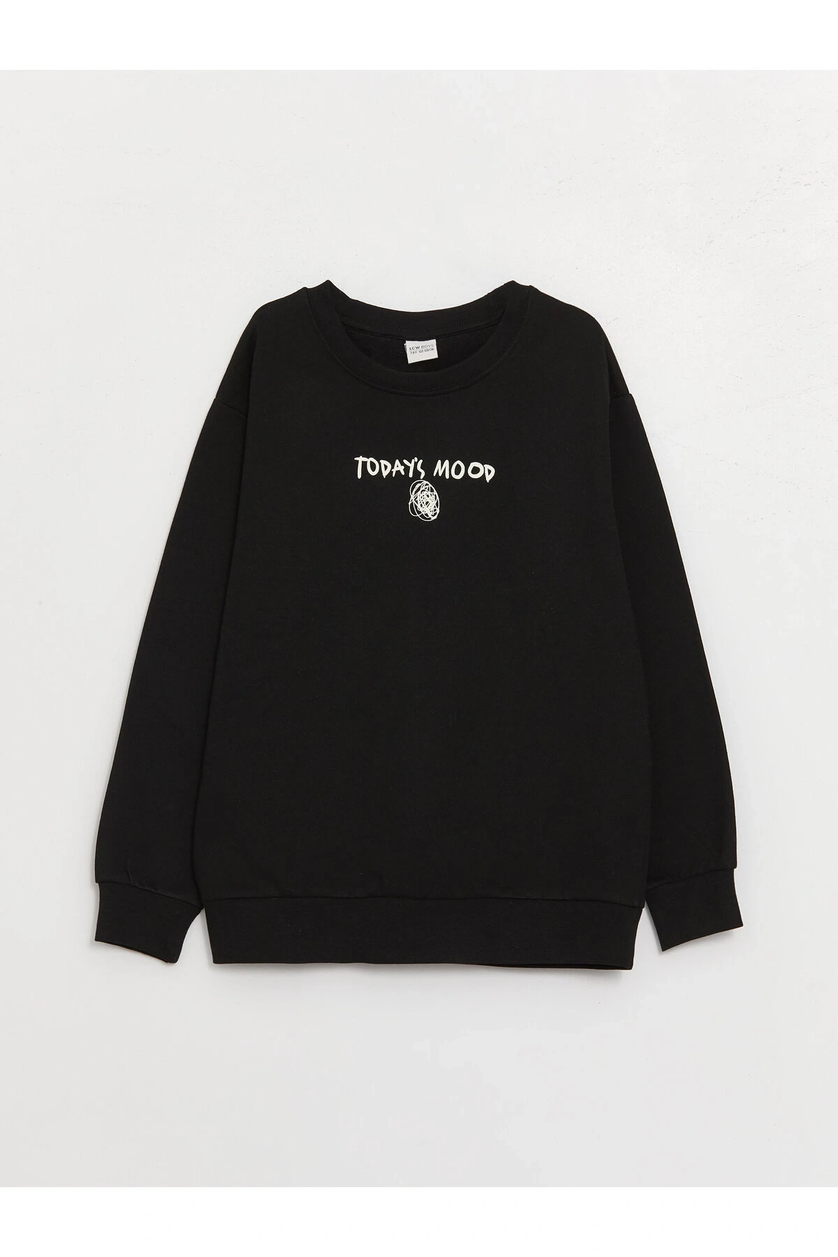 Bisiklet Yaka Baskılı Uzun Kollu Erkek Çocuk Sweatshirt
