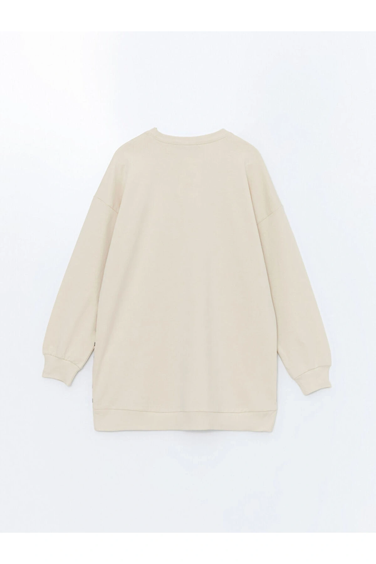 Bisiklet Yaka Çizgili Kadın Sweatshirt Tunik