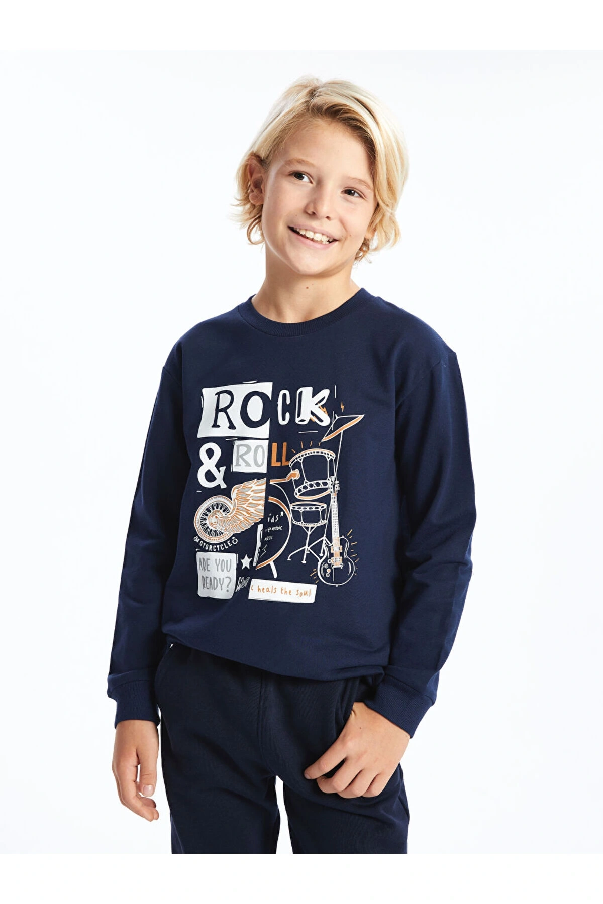 Bisiklet Yaka Erkek Çocuk Sweatshirt