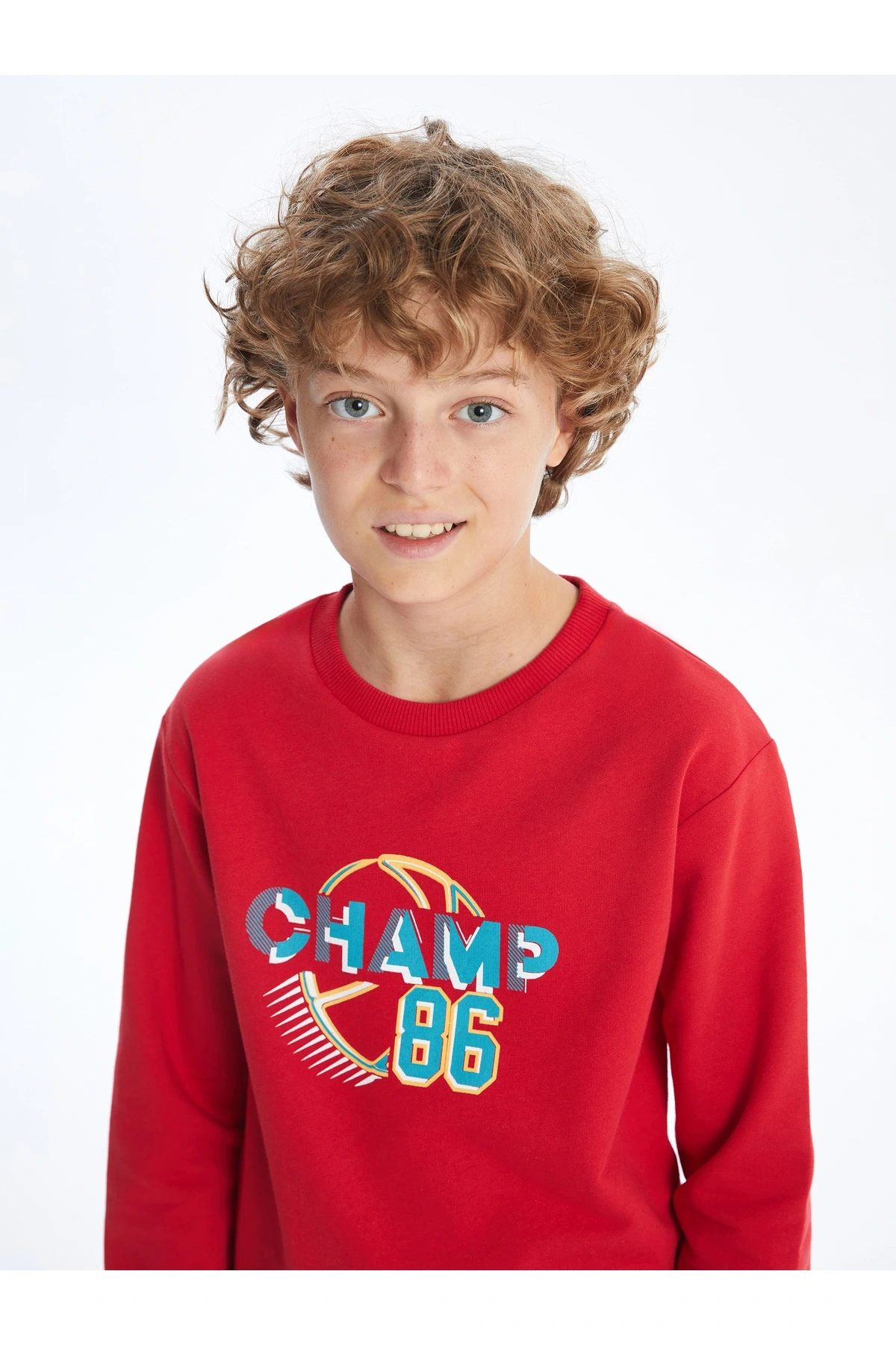 Bisiklet Yaka Erkek Çocuk Sweatshirt