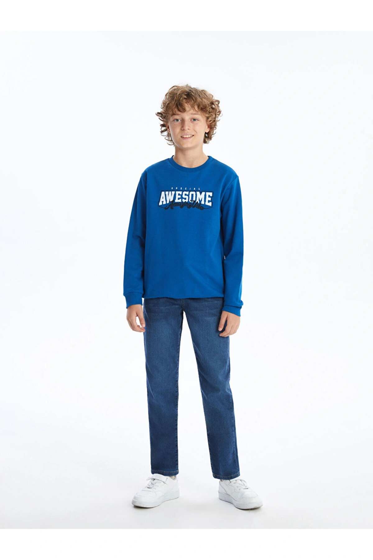 Bisiklet Yaka Erkek Çocuk Sweatshirt