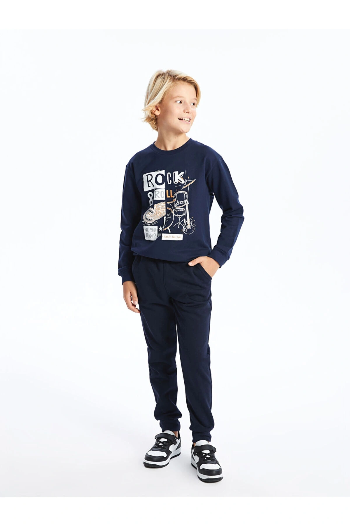 Bisiklet Yaka Erkek Çocuk Sweatshirt